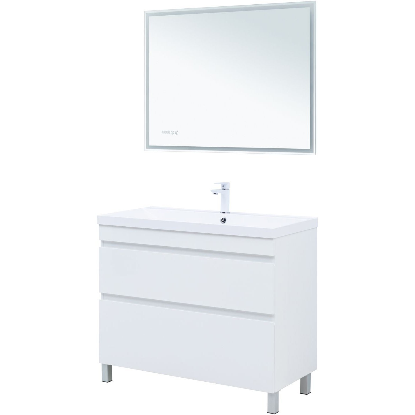 Изображение товара Тумба под раковину Aquanet серии Нота New 99 см влагостойкая белая глянец