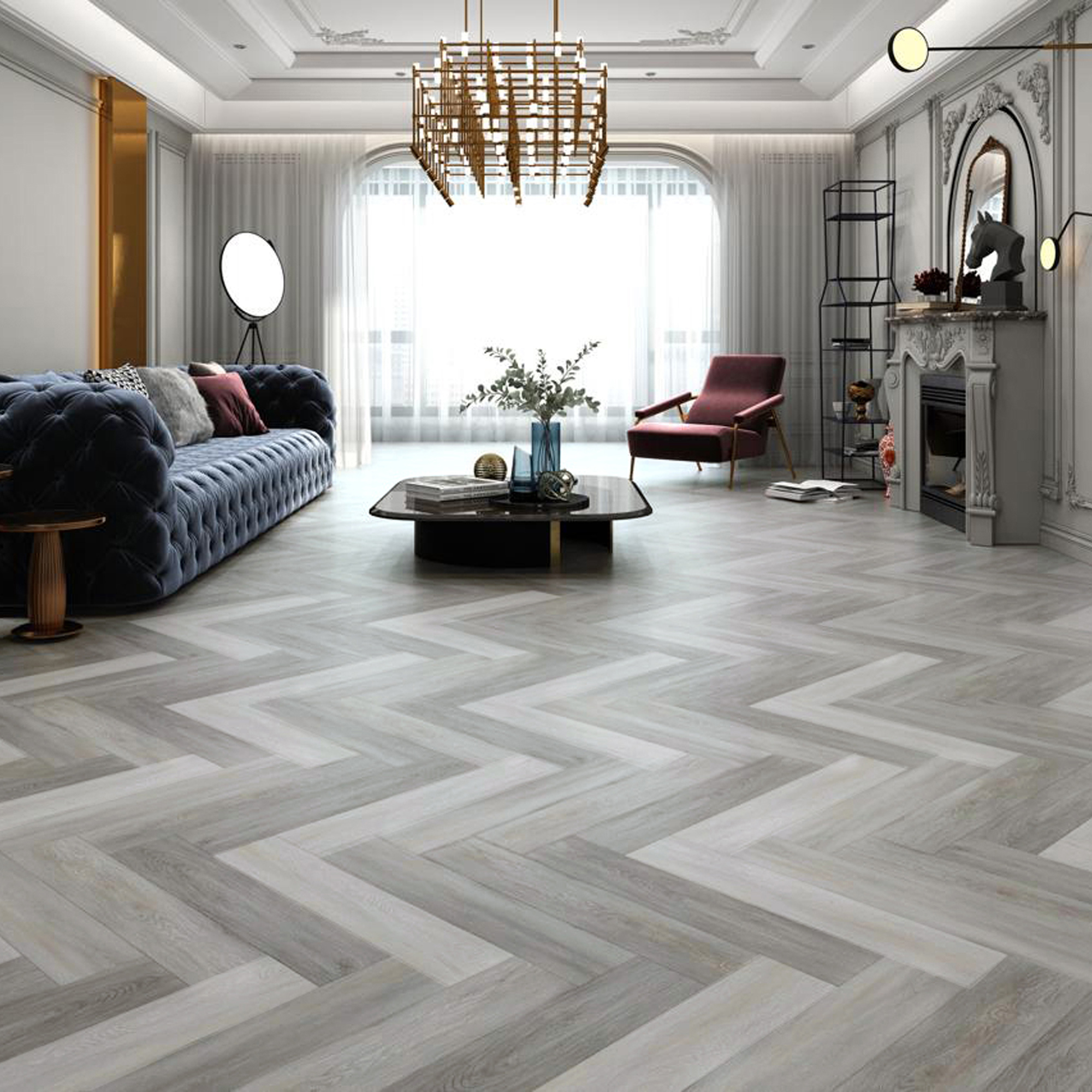 Изображение товара SPC плитка I-Floors Herringbone Дуб Розенбург 4,5 мм 1,15 м², влагостойкий и долговечный