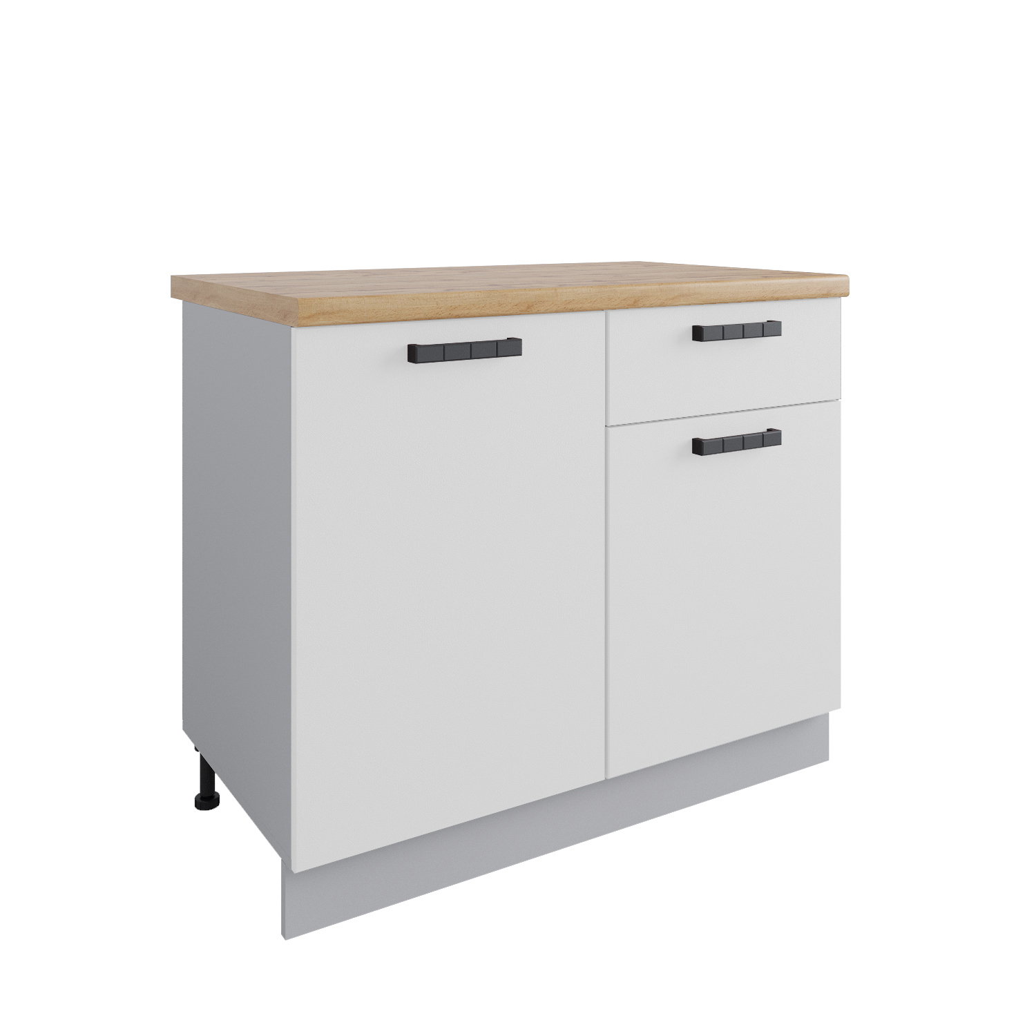 Изображение товара Кухонный шкаф Дсв мебель Nova 100x81.6x60 см светло-серый с белым фасадом