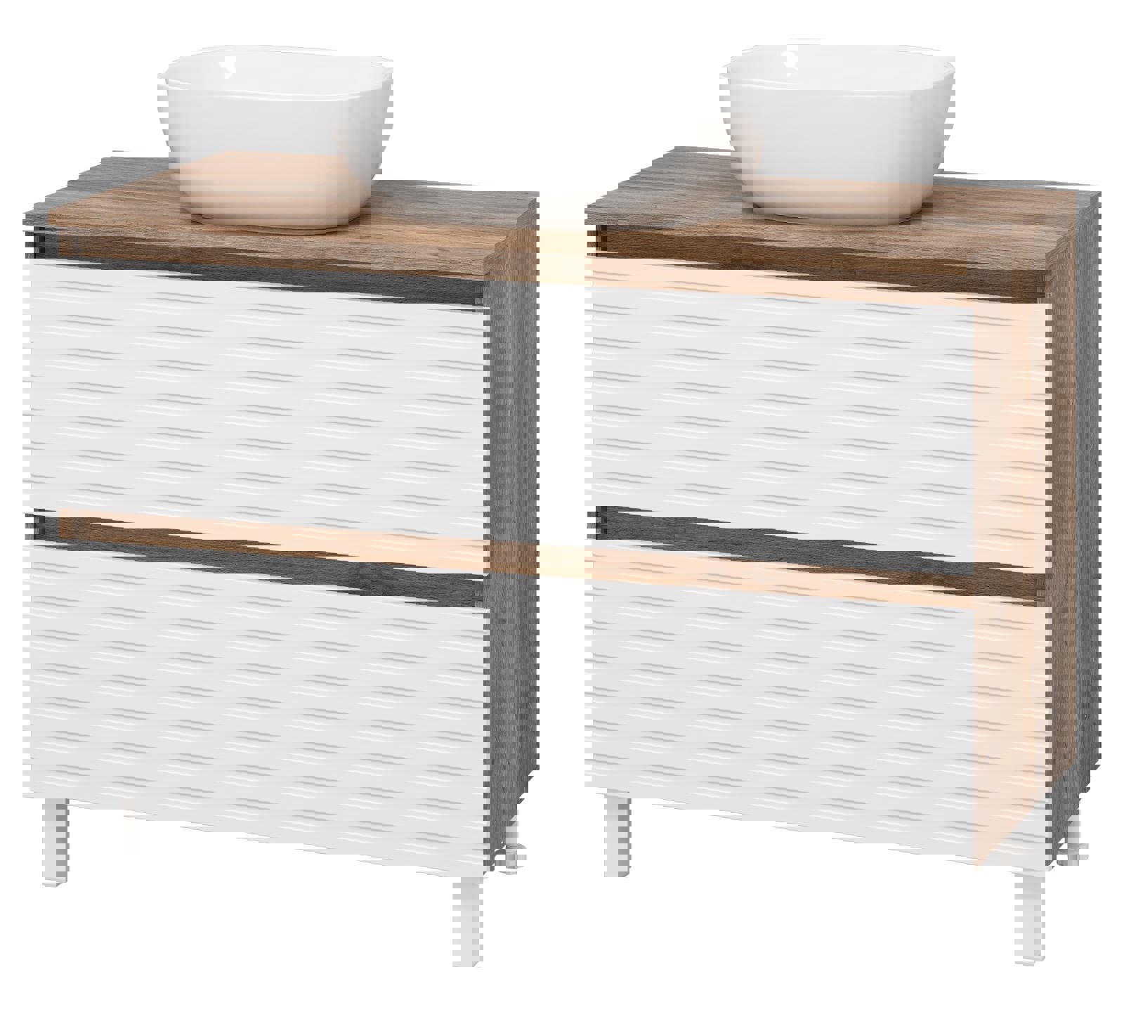 Изображение товара Тумба под раковину Brevita Dakota 100 см белая напольная с ящиками высокая надежность дизайн