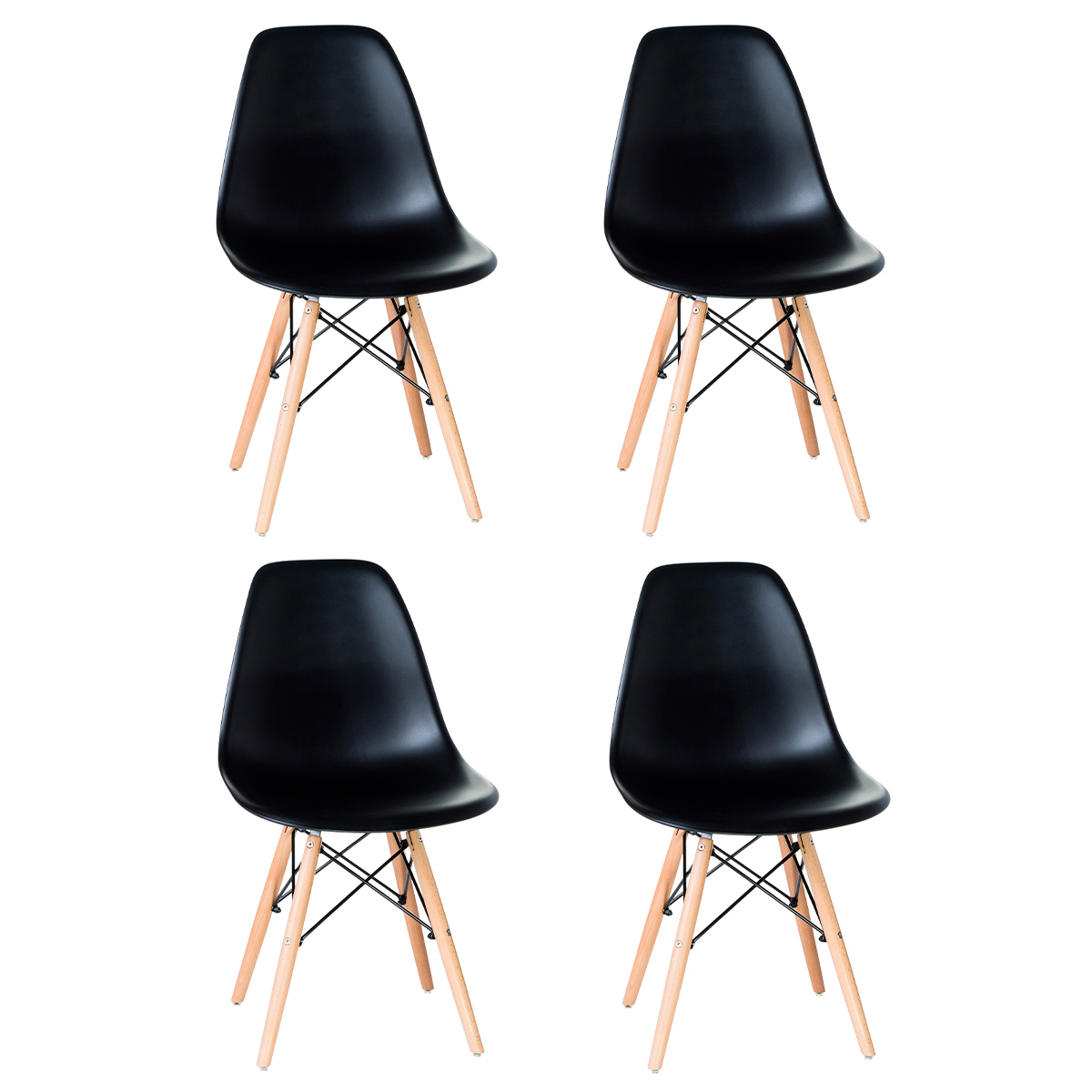 Изображение товара Комплект кухонных стульев 4 шт Dobrin Dsw lmzl-pp638 46x46x53 см пластик цвет черный Изображение товара Комплект кухонных стульев 4 шт Dobrin Dsw lmzl-pp638 46x46x53 см пластик цвет черный