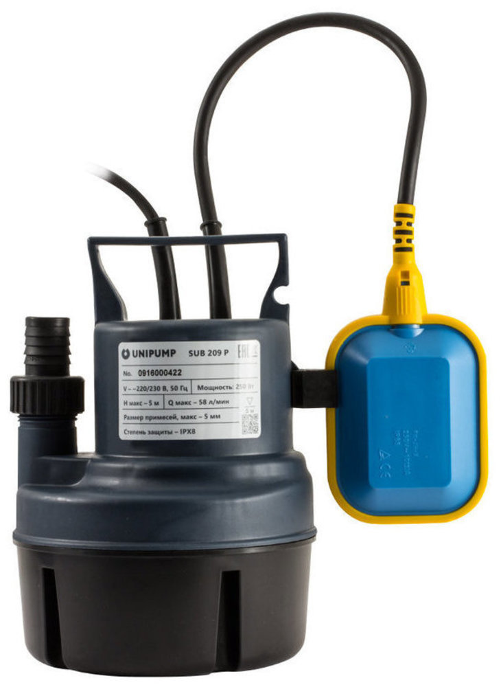 Изображение товара Насос погружной UNIPUMP 209 P для чистой воды 8000 л/ч