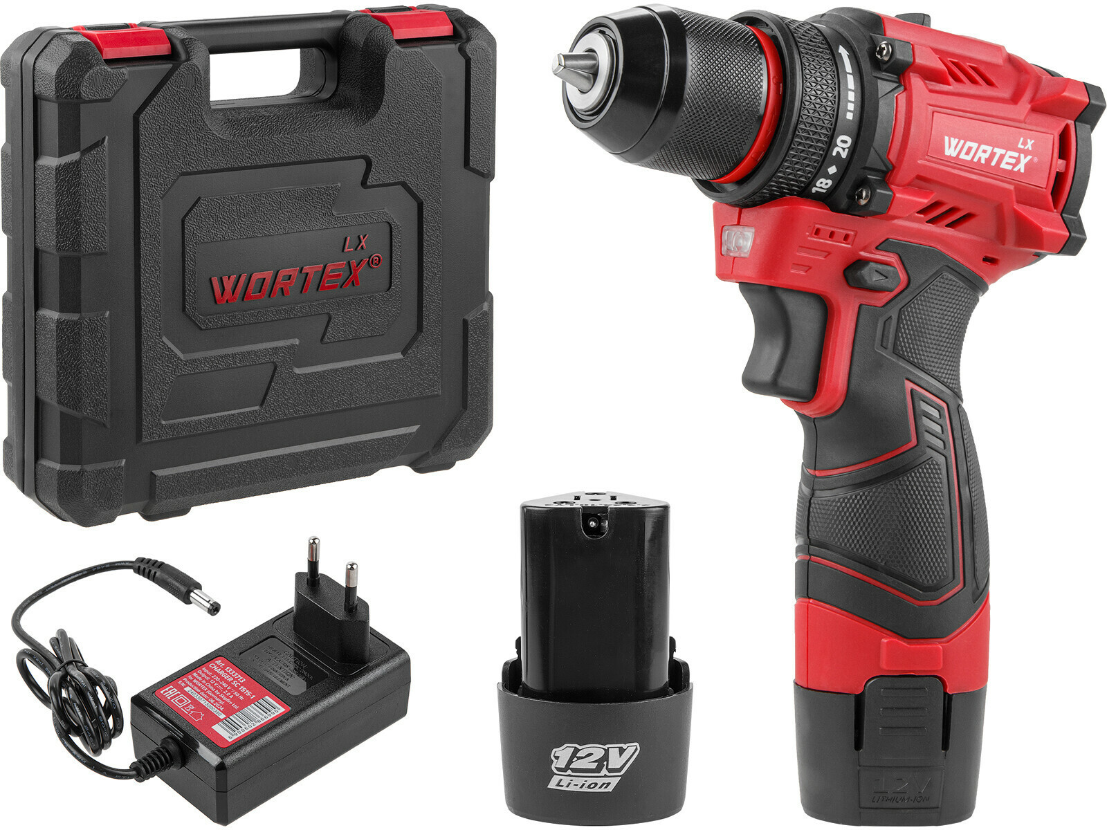 Изображение товара Аккумуляторная дрель-шуруповерт WORTEX LX BD 1220 DLi 12В