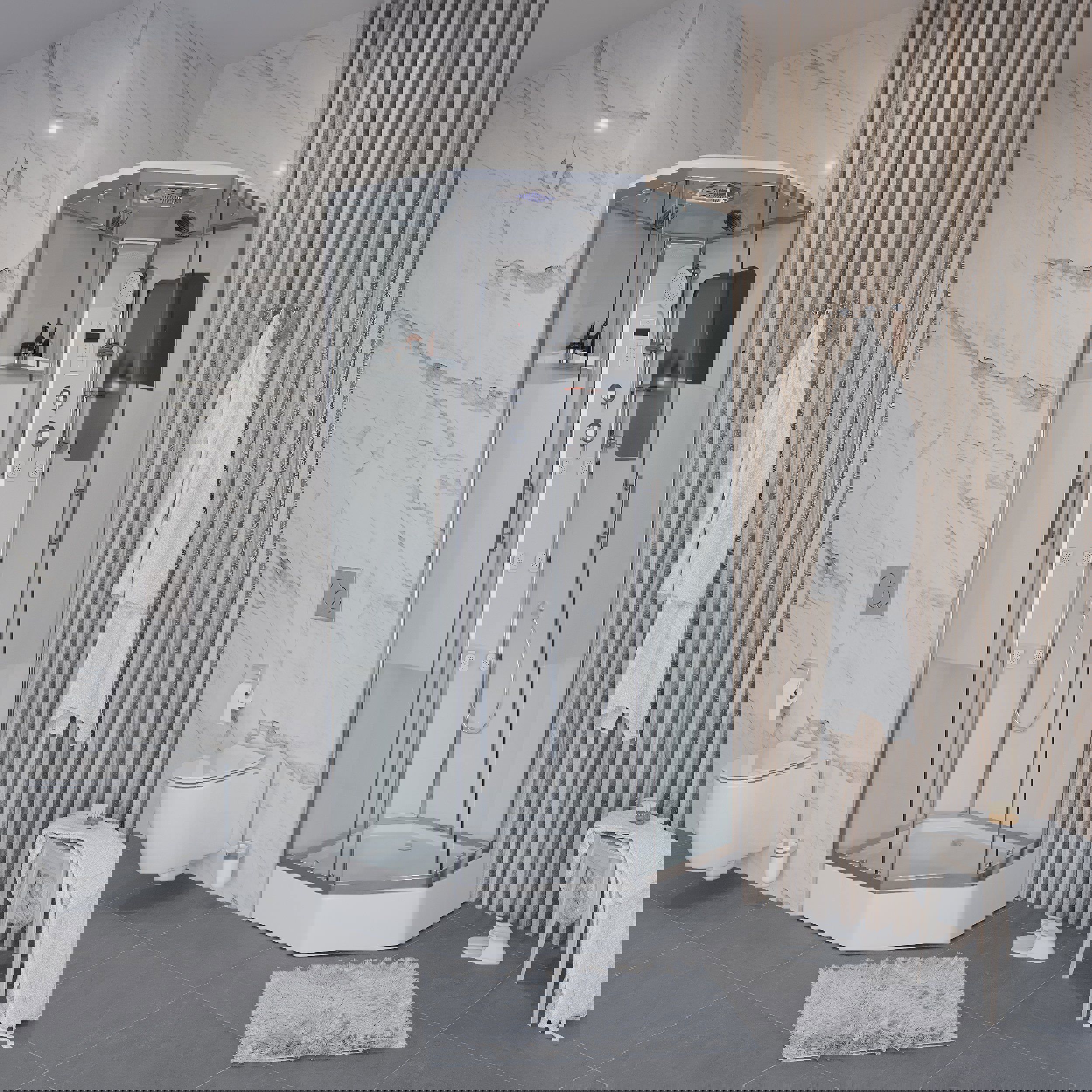 Изображение товара Душевая кабина Niagara Ultra NG-306-01 низкий поддон 90x90 см гидромассаж тропический душ