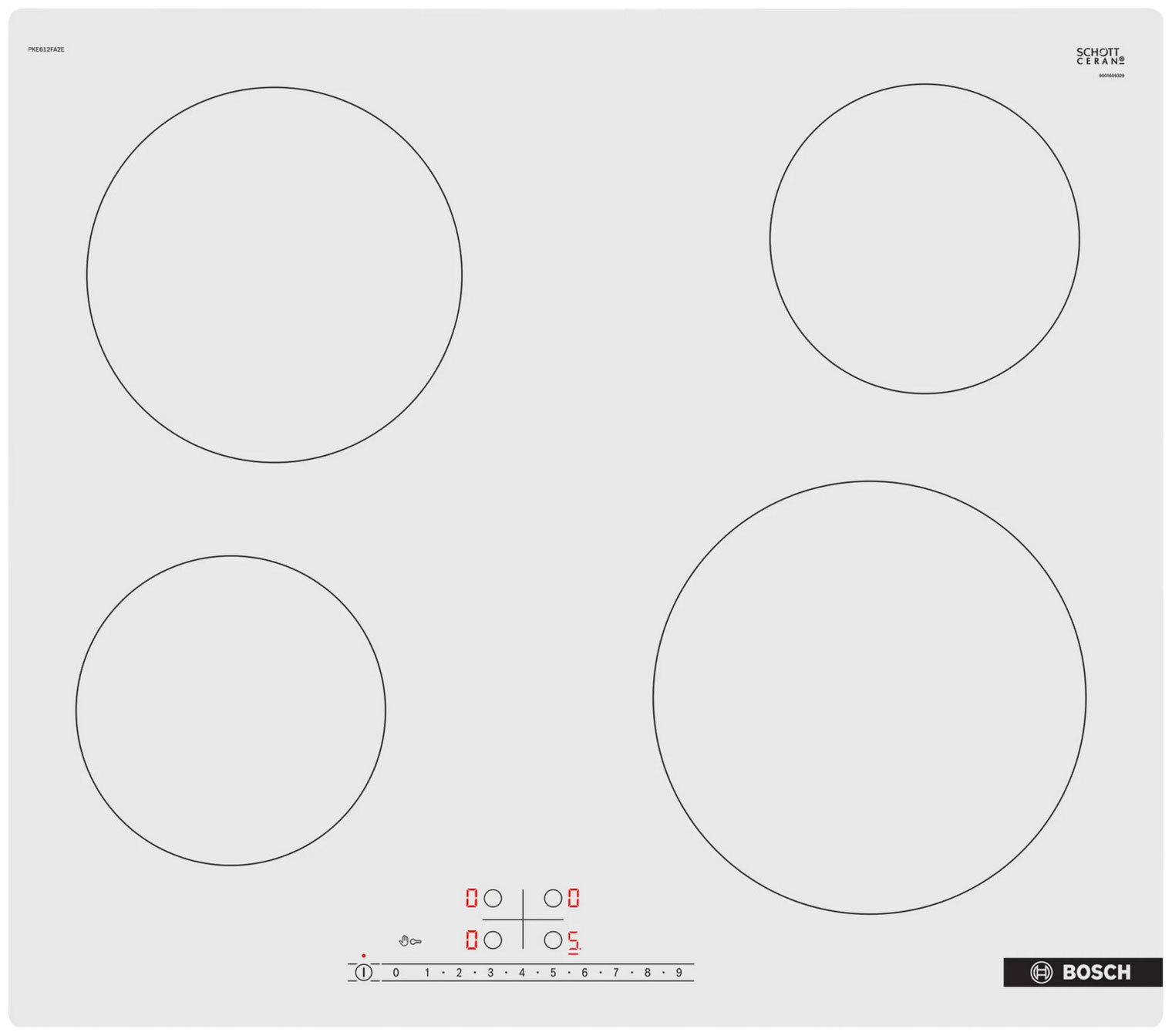 Изображение товара Электрическая варочная панель Bosch Serie 6 PKE612FA2E 4 конфорки стеклокерамика