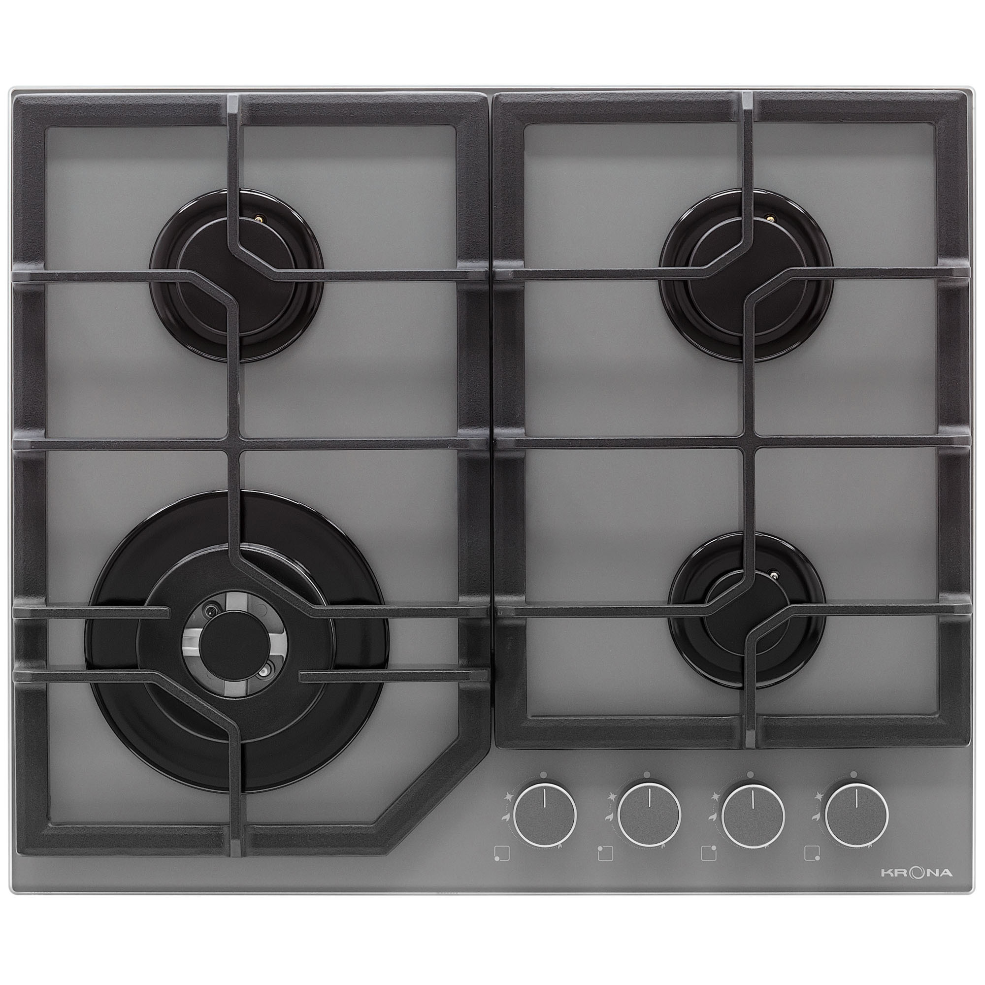 Изображение товара Газовая варочная панель Krona Mysterium 61 см 4 конфорки цвет серый