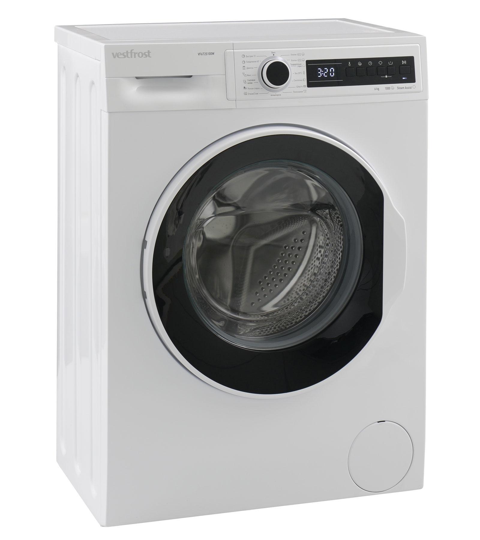 Изображение товара Стиральная машина Vestfrost Vf6t2s100w 6 кг фронтальная с функцией пара