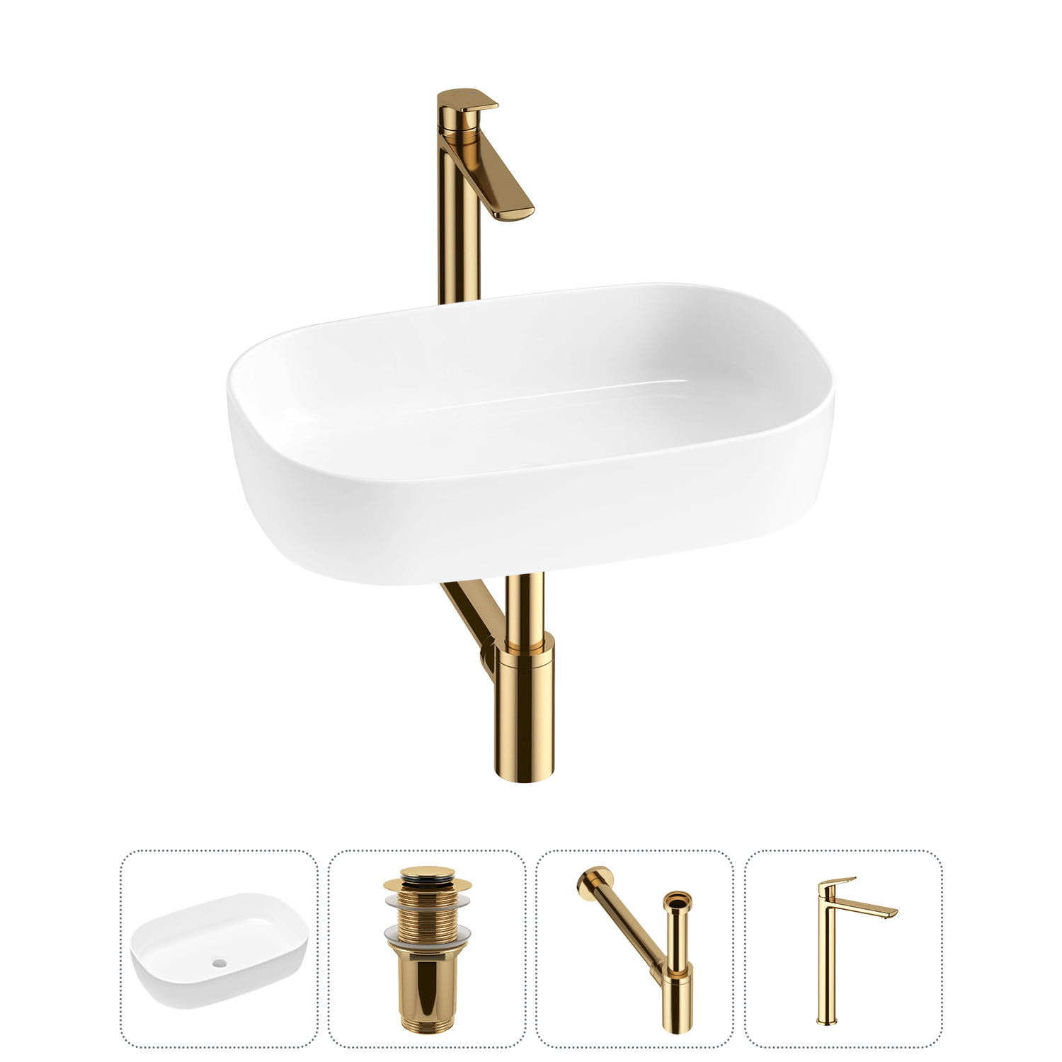Изображение товара Раковина Lavinia boho bathroom sink slim 54см белая с комплектом