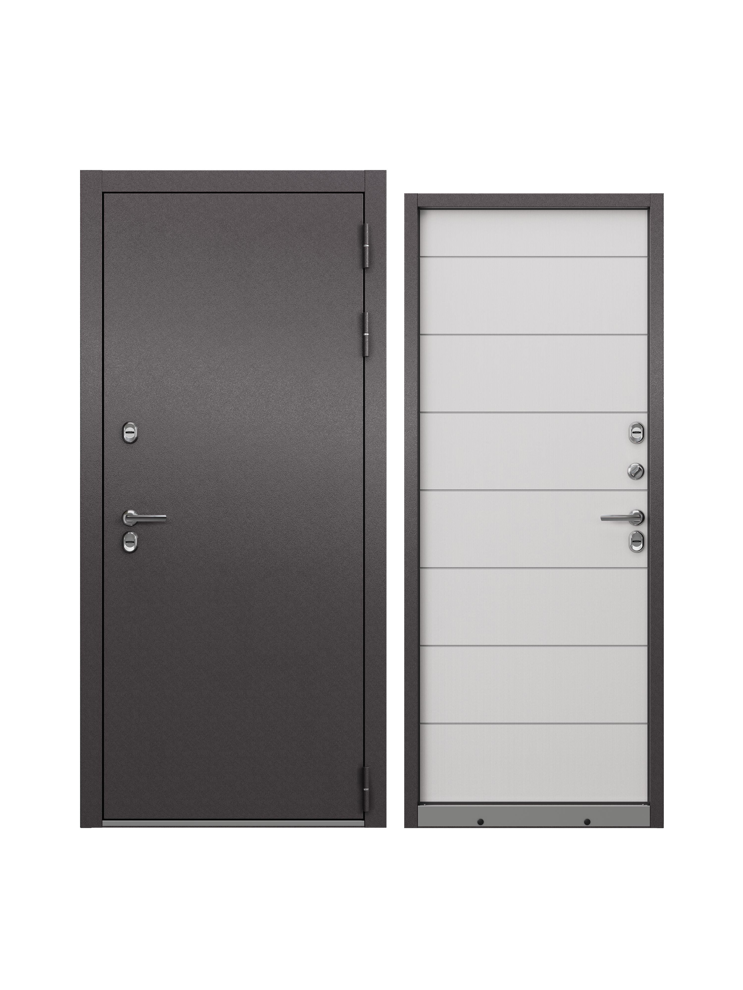 Изображение товара Входная дверь Unicorn Village optimal правый 205x96см цвет шоколад букле/белый ларче с терморазрывом