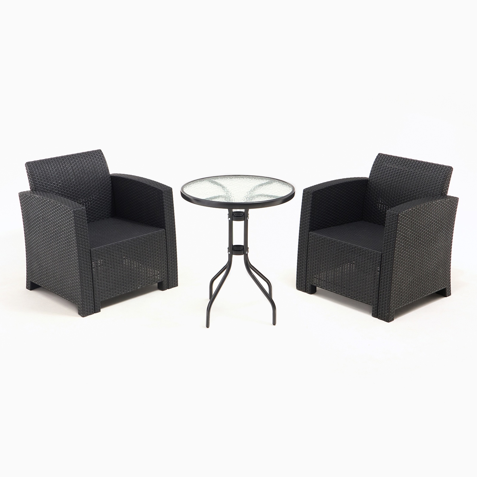 Изображение товара Набор садовой мебели Сима-ленд 2 кресла и круглый стол антрацит 10805347