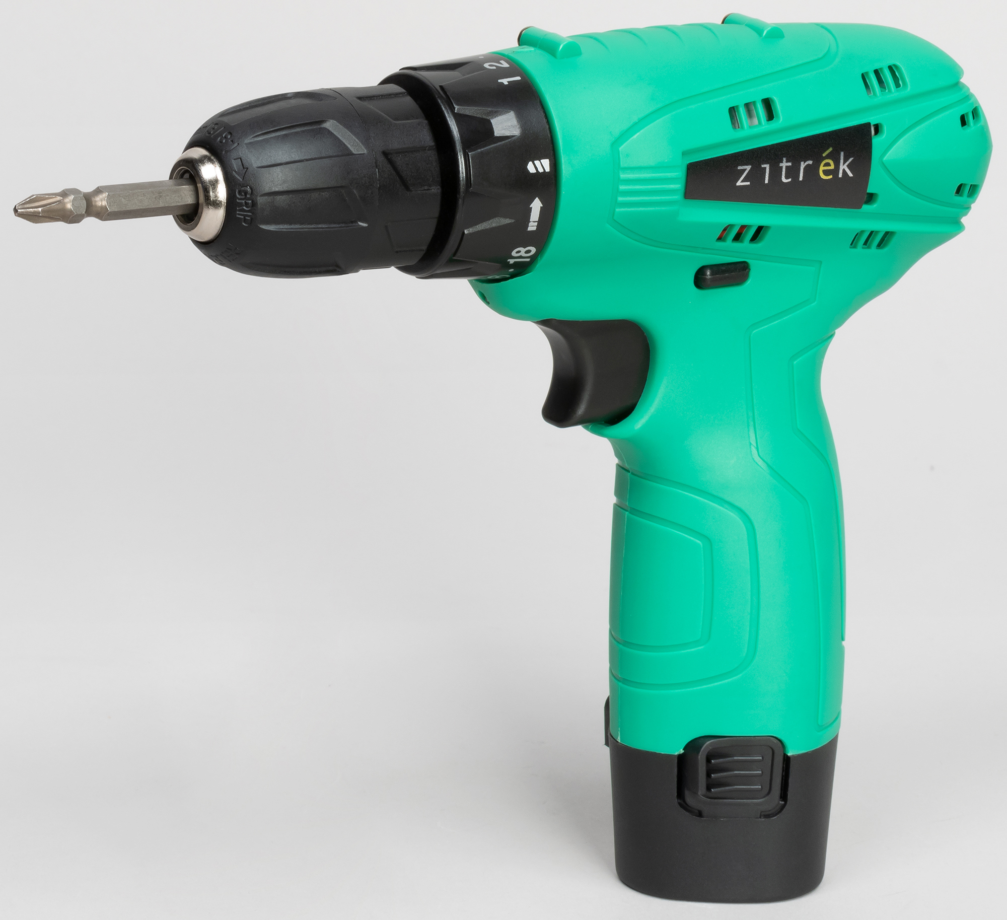 Изображение товара Дрель-шуруповерт аккумуляторная Zitrek Green 12, 12 В Li 1x1.5 Ач