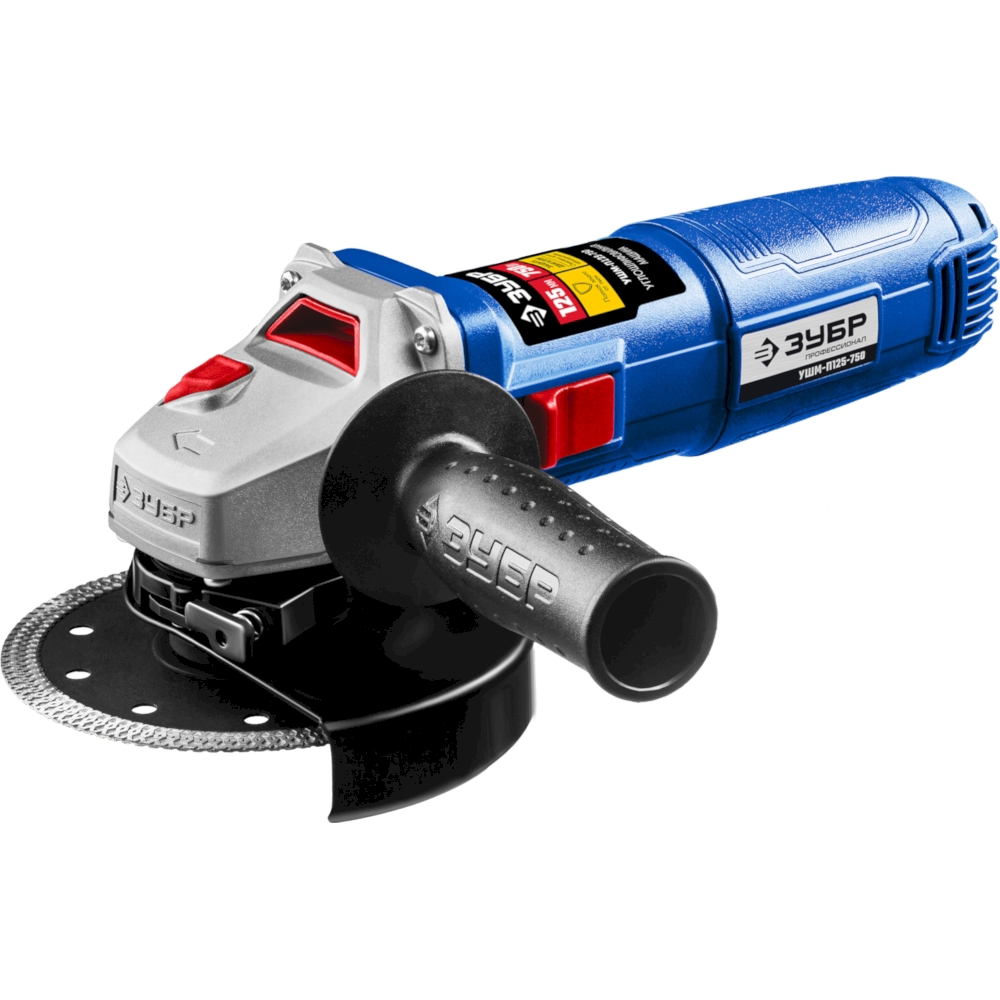 Изображение товара Угловая шлифовальная машина ЗУБР УШМ-П125-750 750 Вт 125 мм пылезащищенная