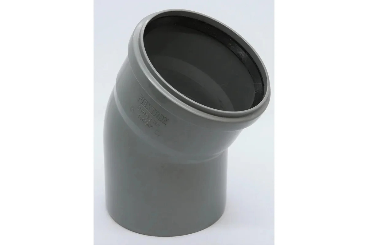 Изображение товара Отвод канализационный малошумный Flextron 110 мм 30° полипропилен 4 шт