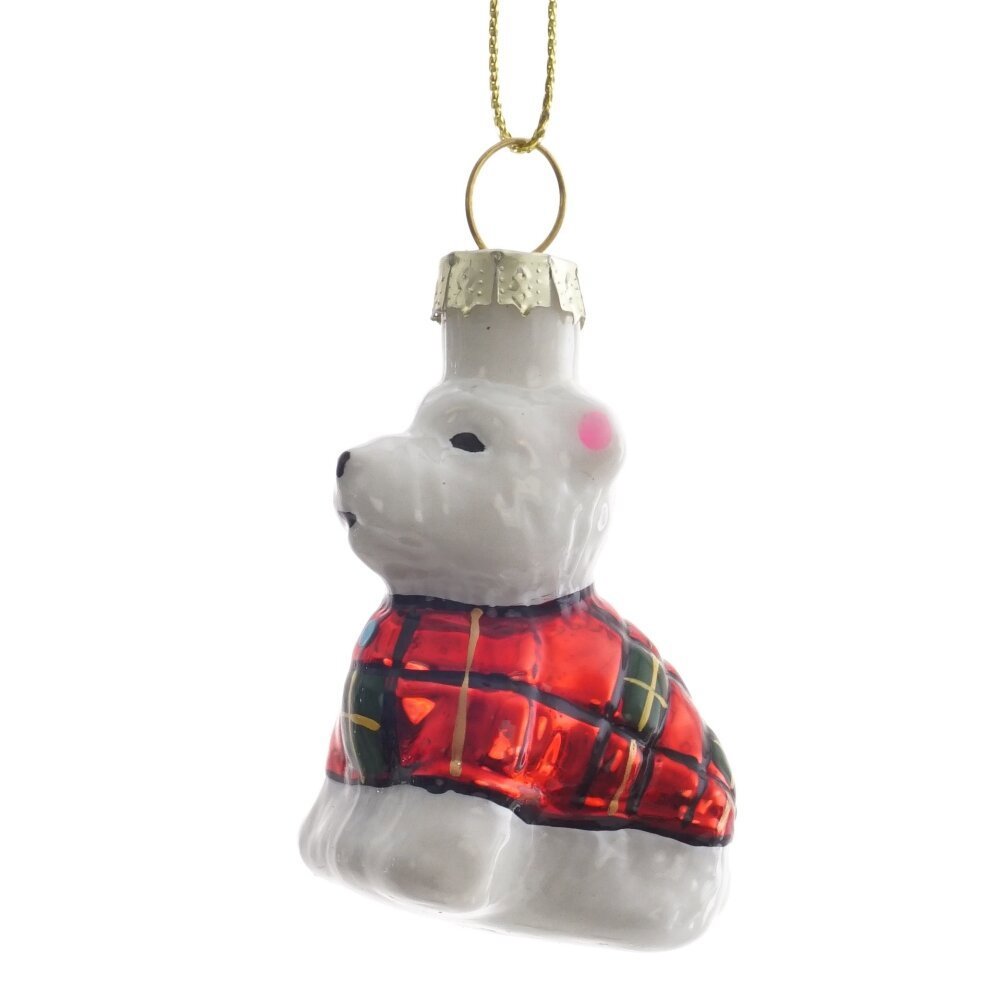 Изображение товара Елочная игрушка 813312 красная 6.5x3 см стекло дизайнерское новогоднее украшение