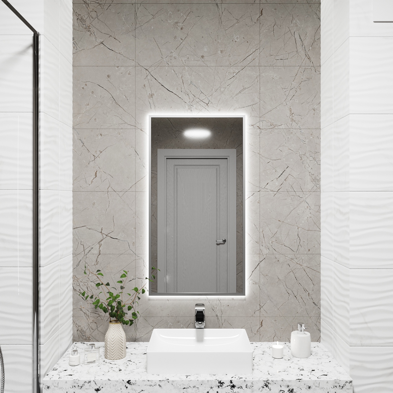 Изображение товара Зеркало со встроенной подсветкой One mirror 8040ссх 40x80 см Изображение товара Зеркало со встроенной подсветкой One mirror 8040ссх 40x80 см