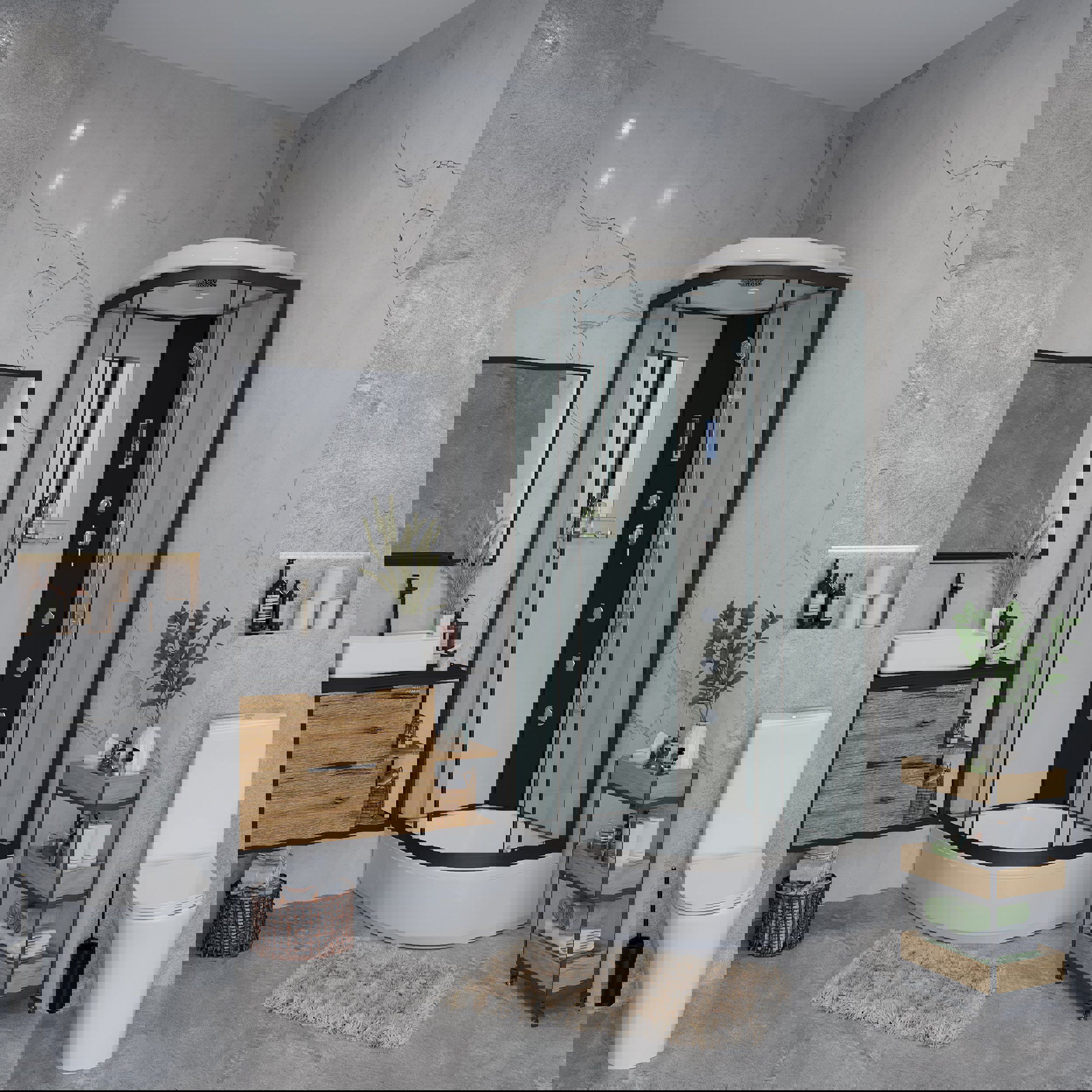 Изображение товара Душевая кабина Niagara NG-6703-14F с поддоном 80x80 см и гидромассажем