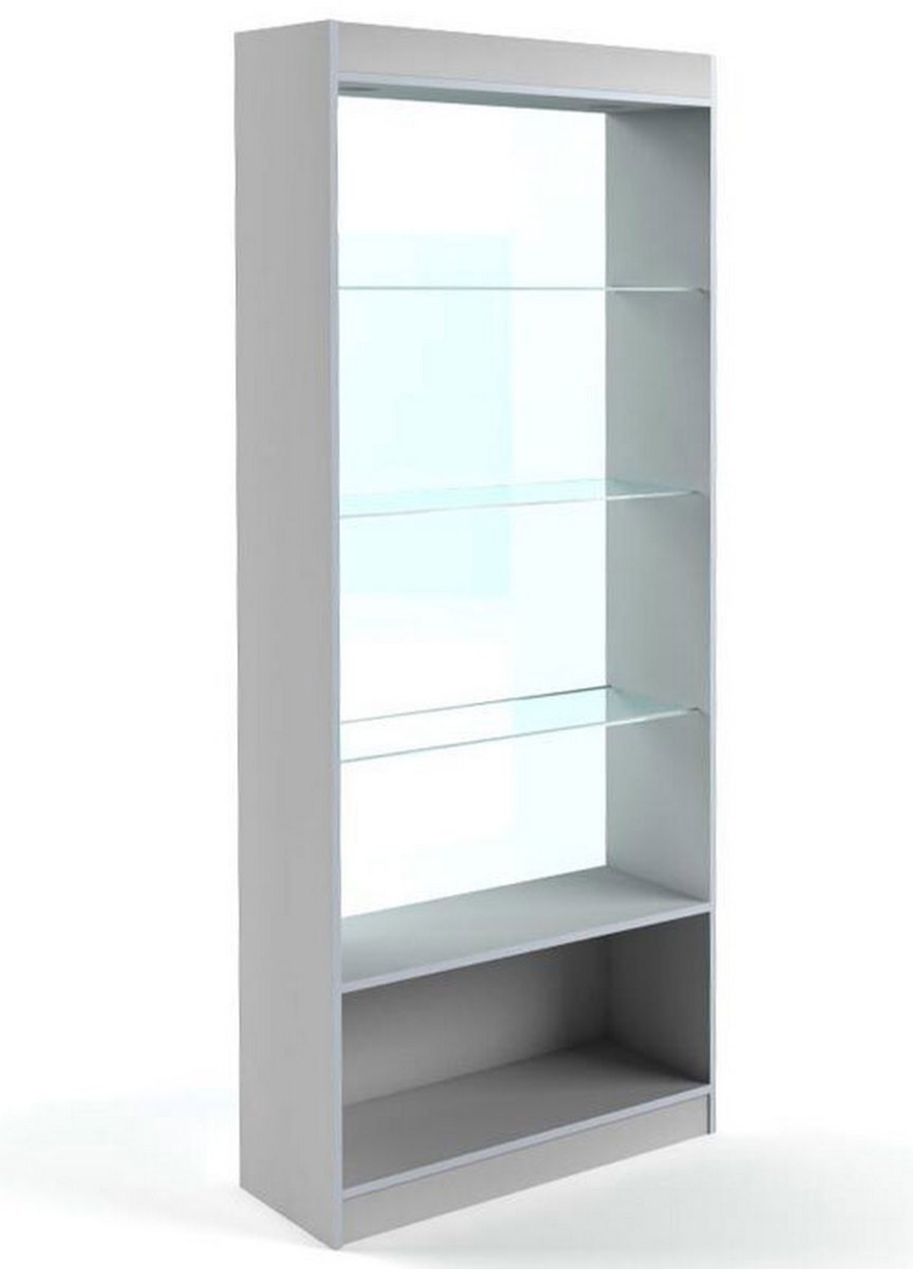 Изображение товара Шкаф-витрина универсальная №6-С 85x200 см серый для бизнеса и дома