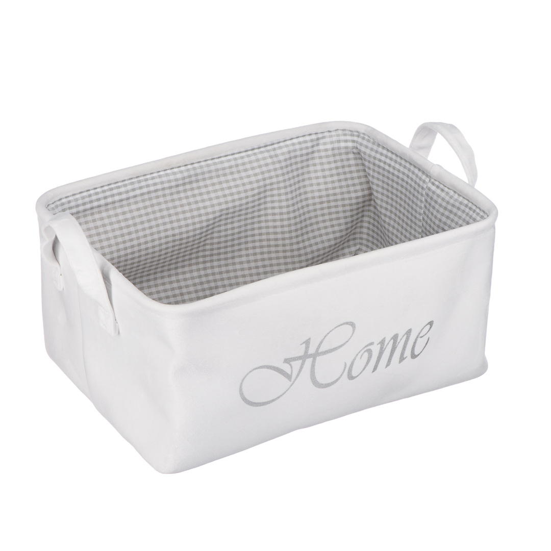 Изображение товара Корзина Handy home 27x17x37 см велюр цвет белый