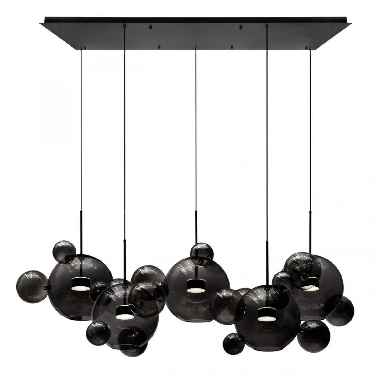 Изображение товара Люстра подвесная светодиодная LOFT IT Bolle 2029-S5 стильная черная с серым плафоном