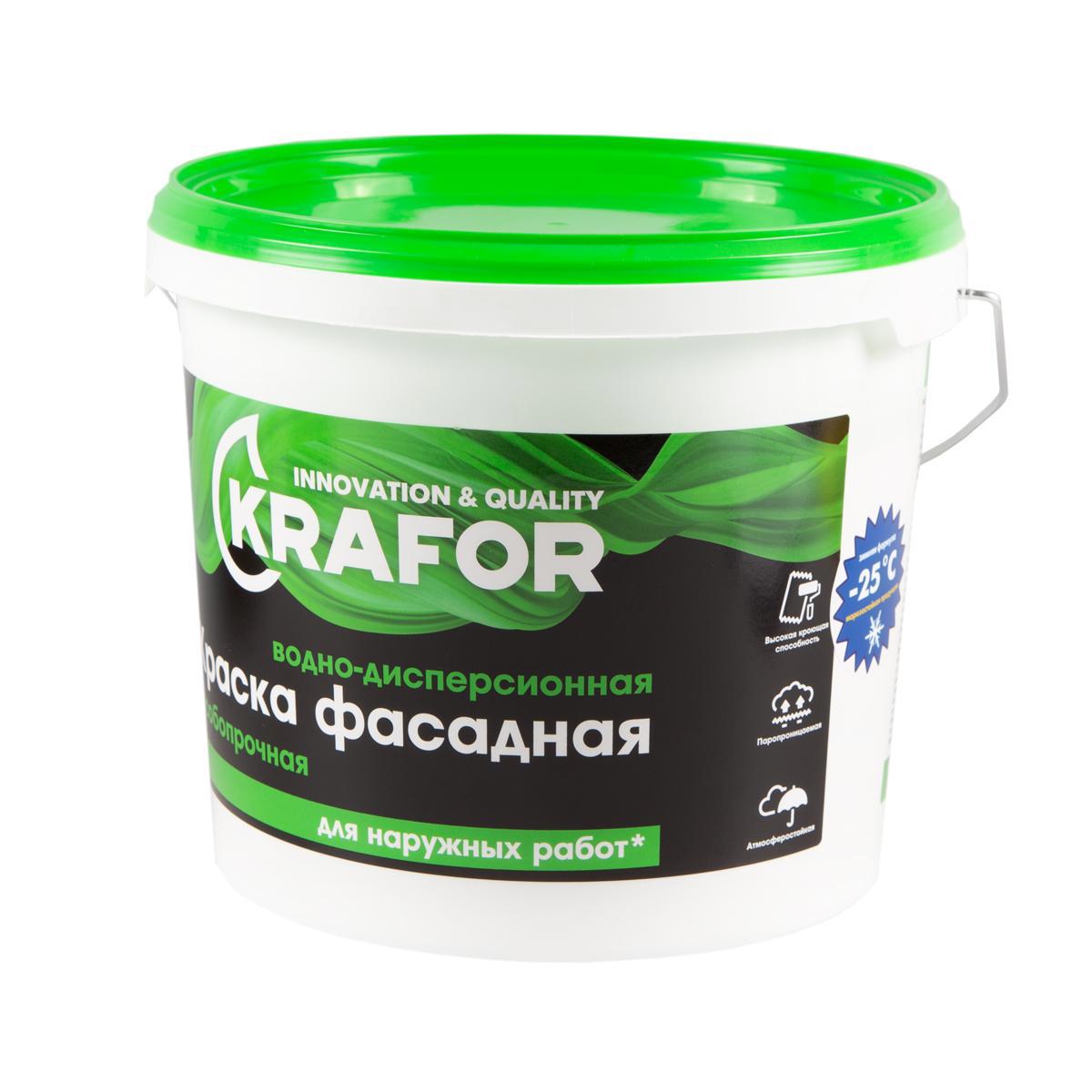 Изображение товара Краска фасадная KRAFOR 26951 белая 6.5 кг