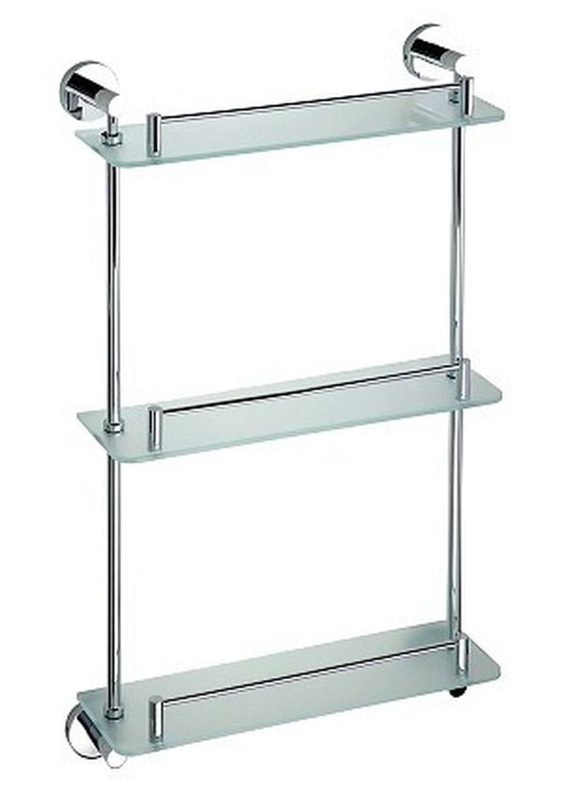 Изображение товара Полка OMEGA BEMETA Тройная стеклянная 40x13x66 см