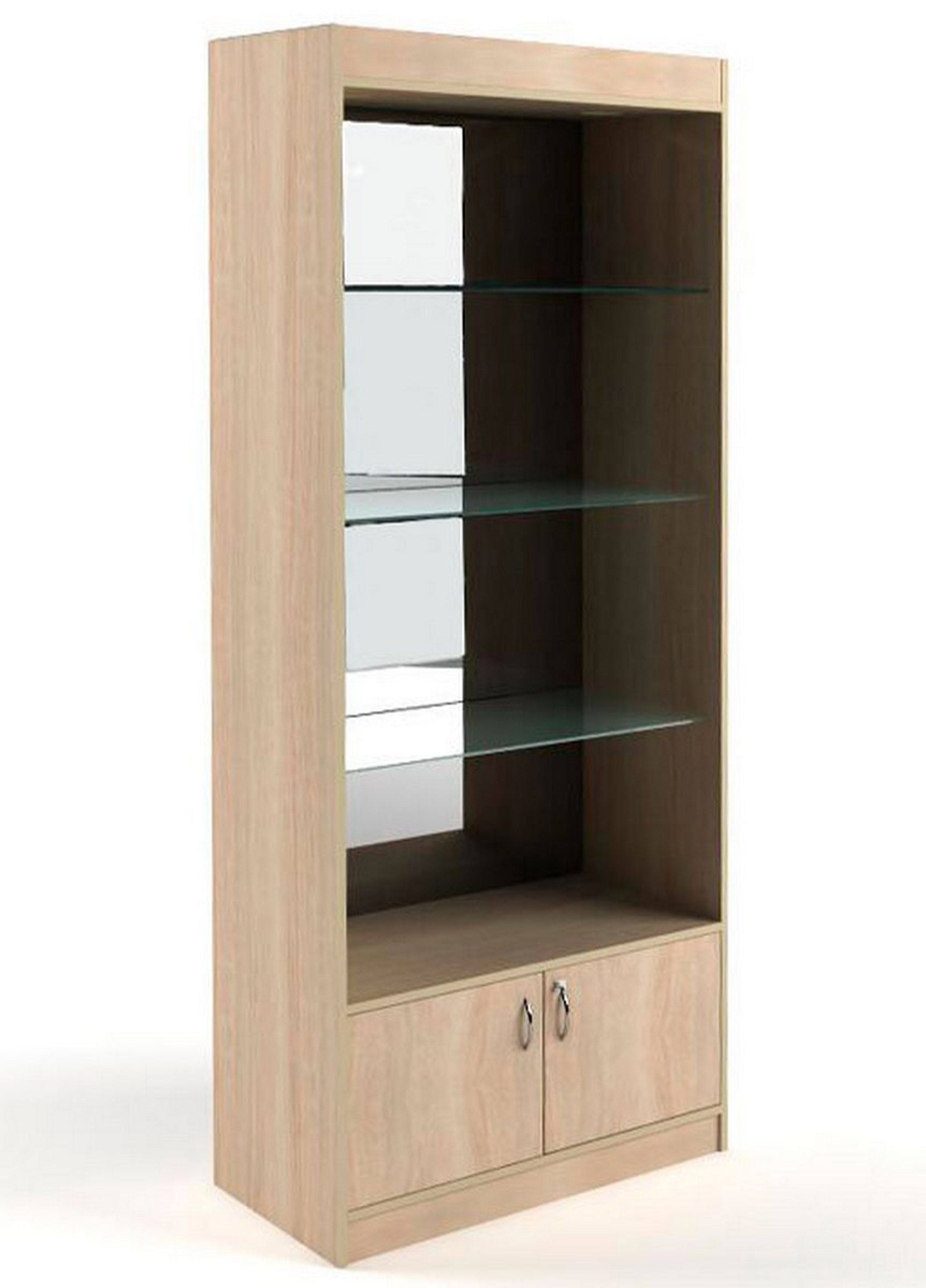 Изображение товара Шкаф-витрина 85x200 см с накопителем Универсал №162 -З без верхних дверей дерево/стекло цвет дуб-сонома