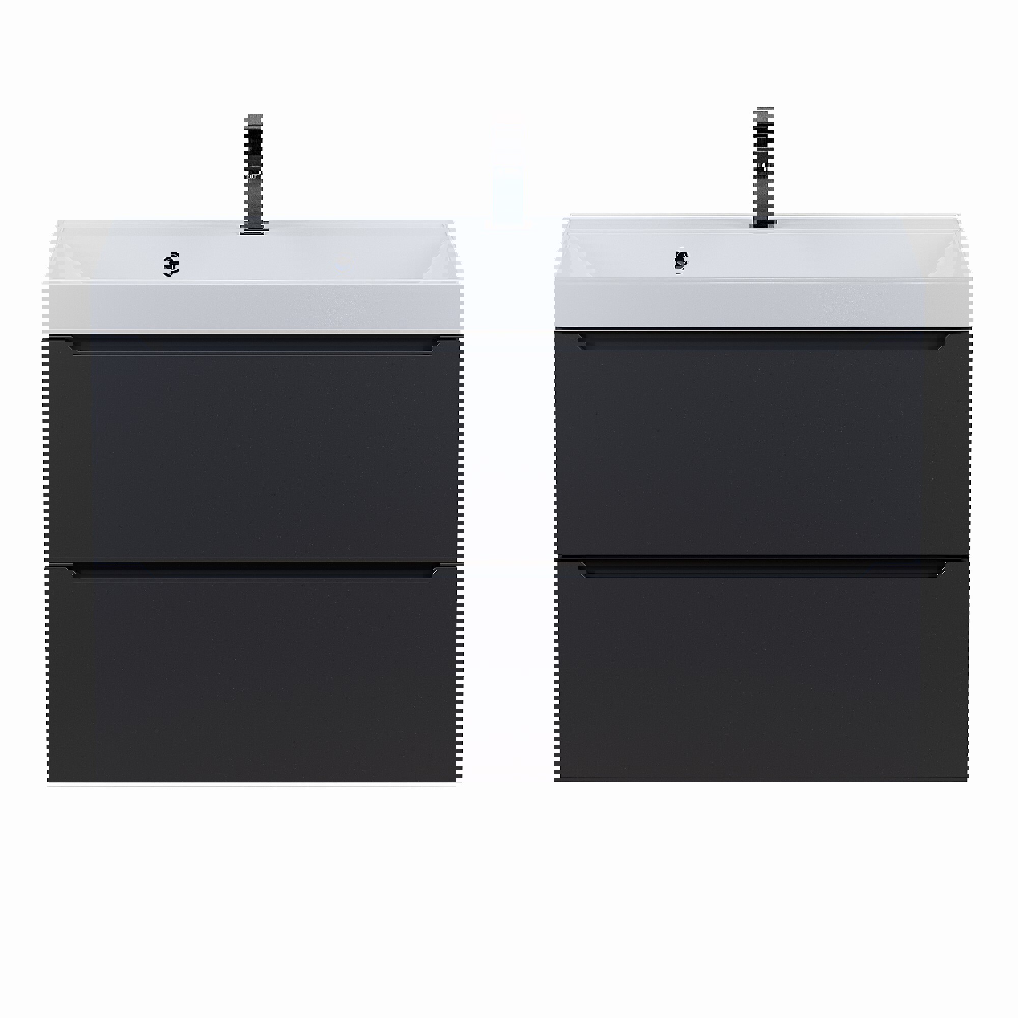 Изображение товара Подвесная тумба под раковину Uperwood 90 см черная с выдвижными ящиками