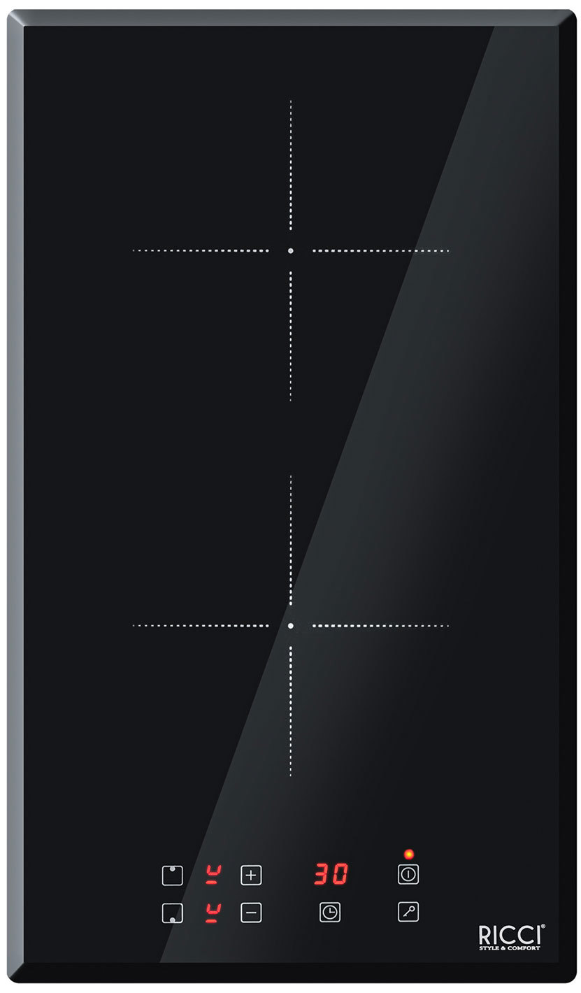 Изображение товара Электрическая варочная панель Ricci DCL-A23502B 28.8 см 2 конфорки цвет черный