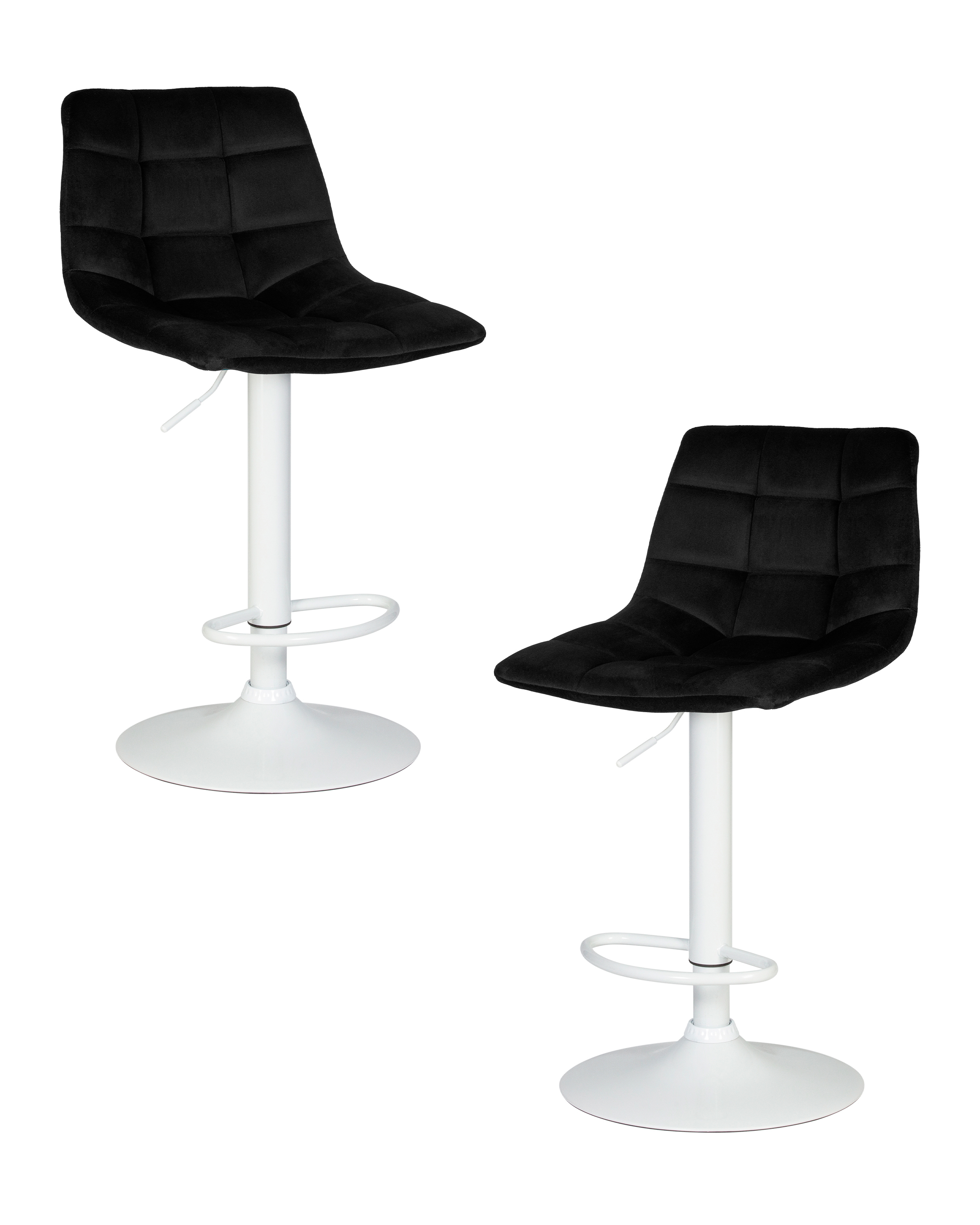 Изображение товара Комплект из 2 барных стульев Dobrin Tailor white lm-5017 регулируемые черные