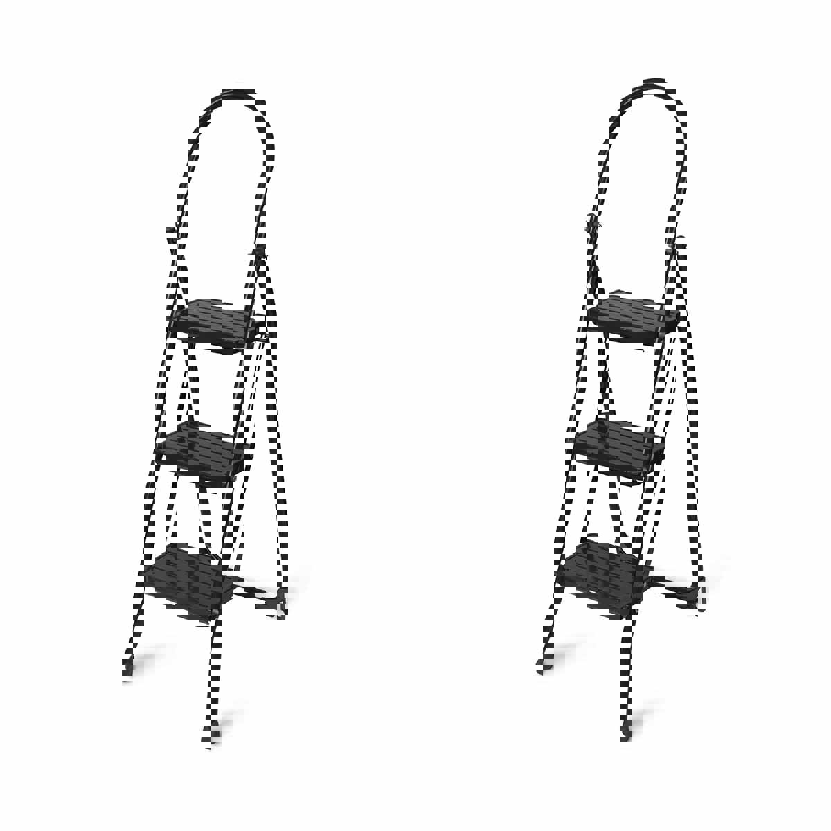 Изображение товара Стальная стремянка Ника СМШ3/Ч 3 ступени, нагрузка 120 кг, Россия