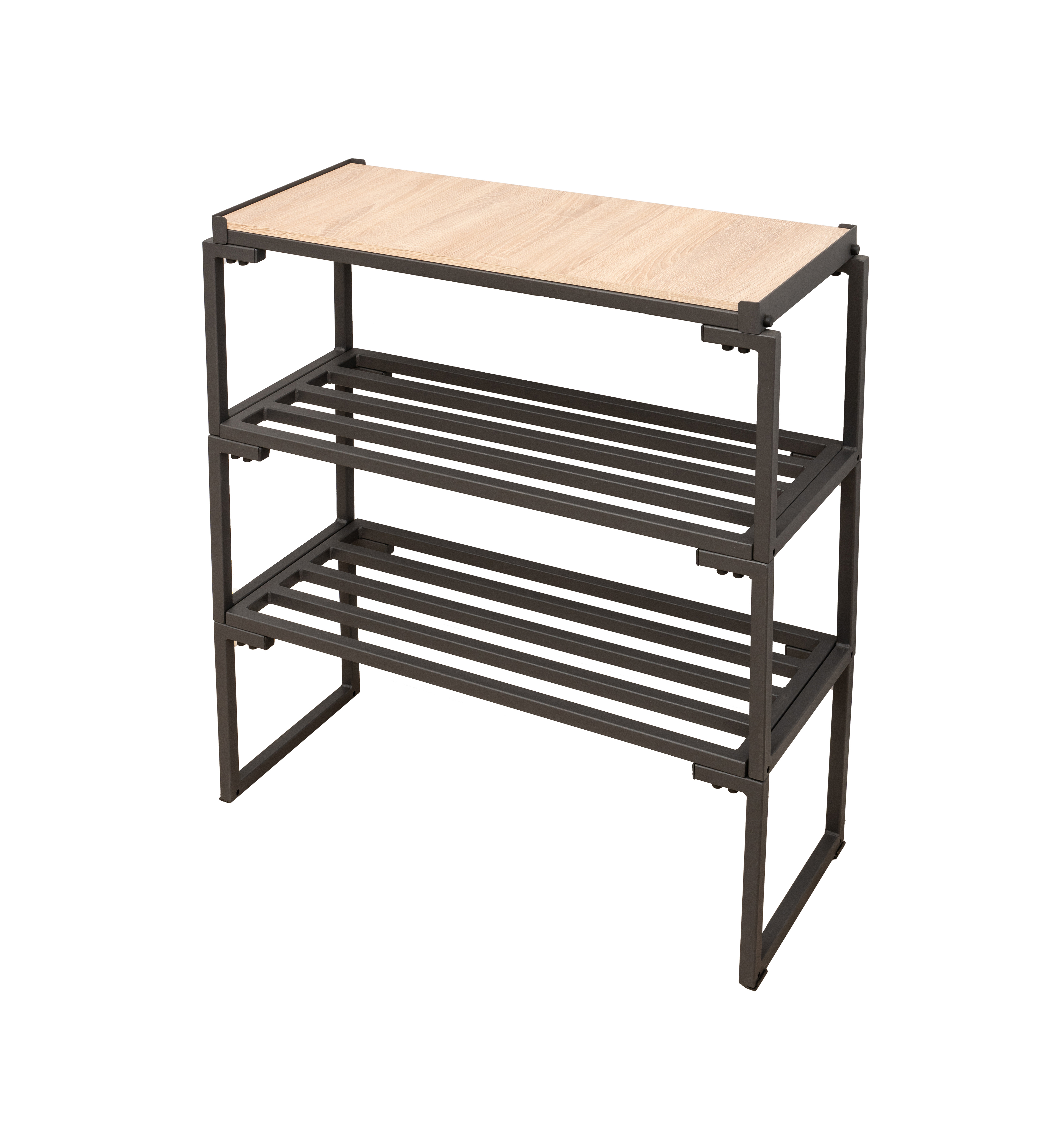 Изображение товара Обувница Primo&mensa 80x85x30 см 3 полки металл цвет темно-серый