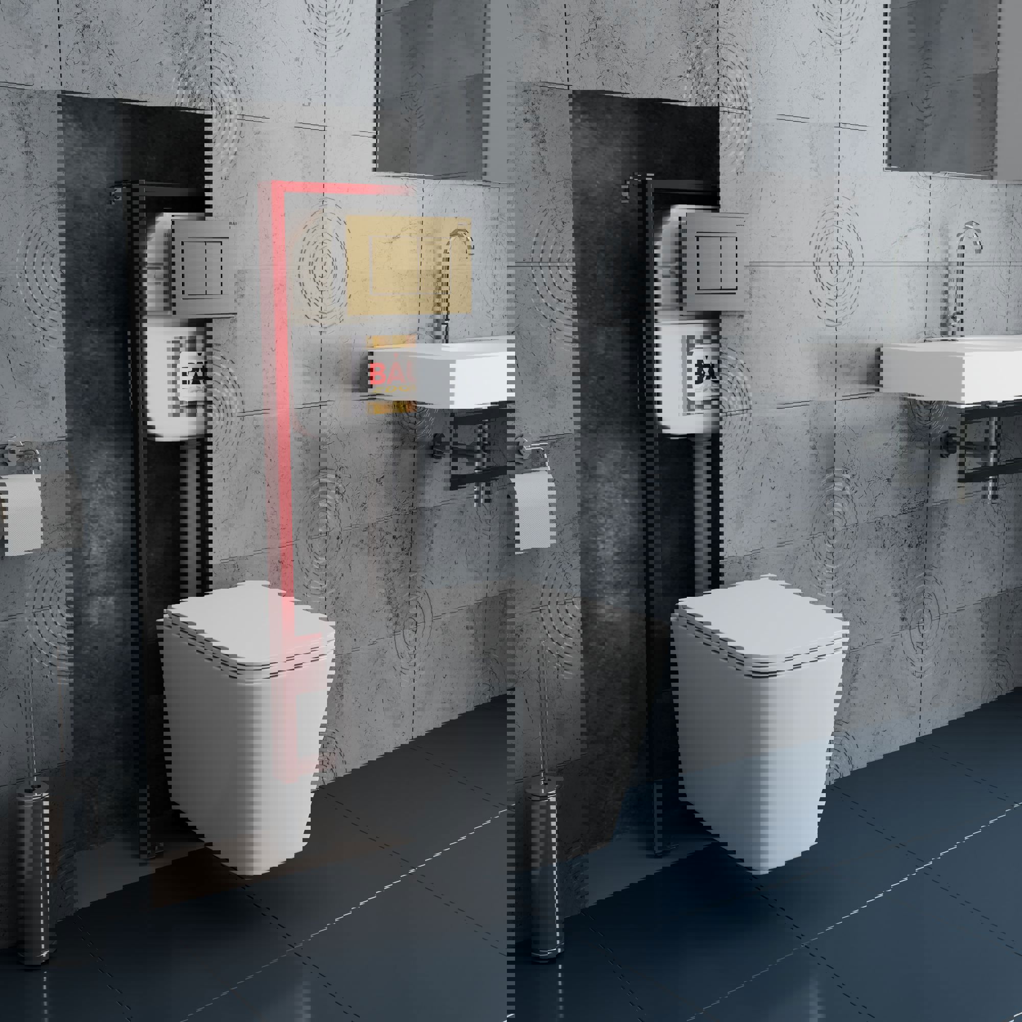 Изображение товара Комплект инсталляция и унитаз Bau Stil Hurricane безободковый с микролифтом и смывом Торнадо