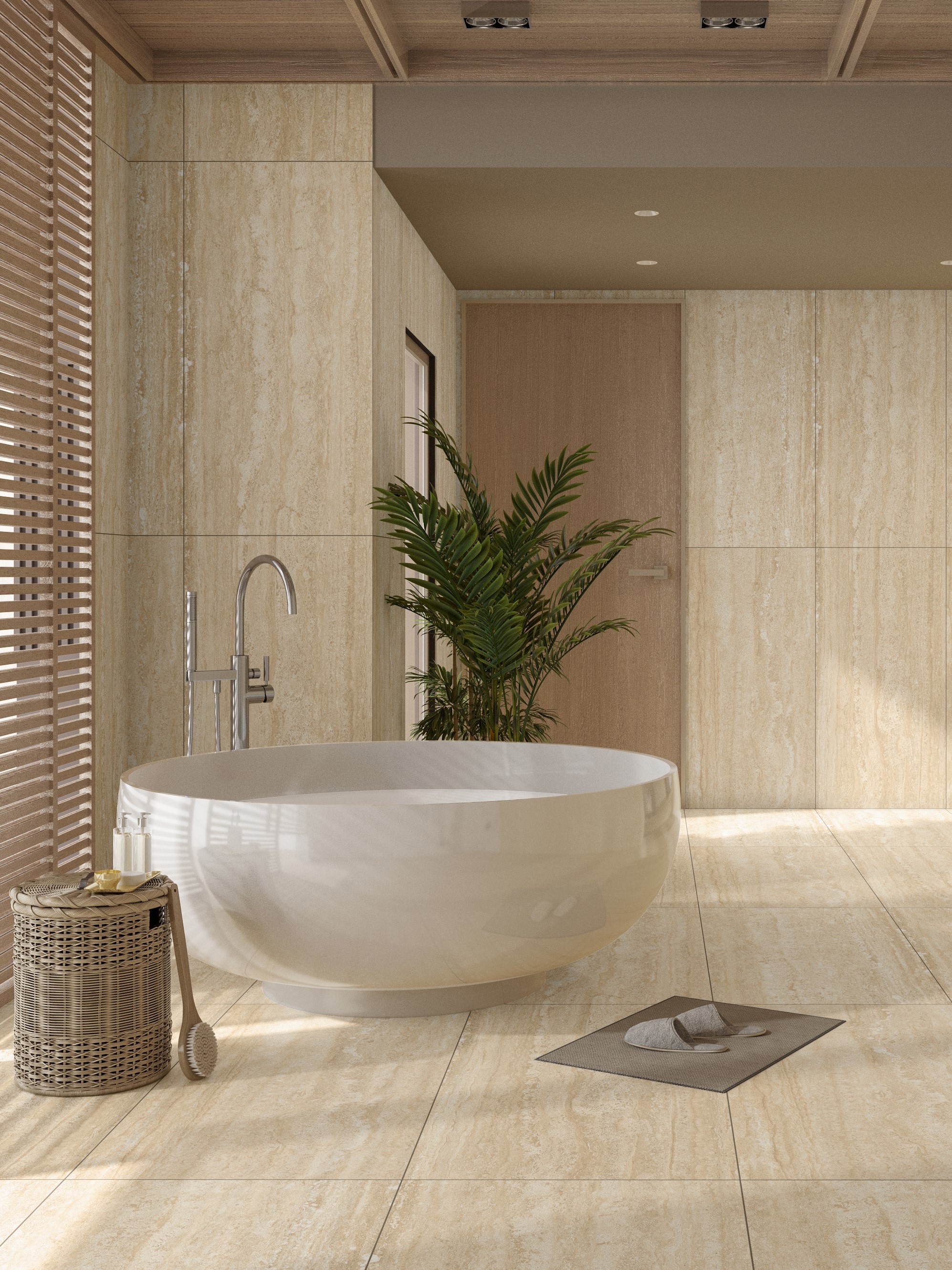 Изображение товара Керамогранит Eternal ETSTN1231MT60120 60x120см цвет travertine beige