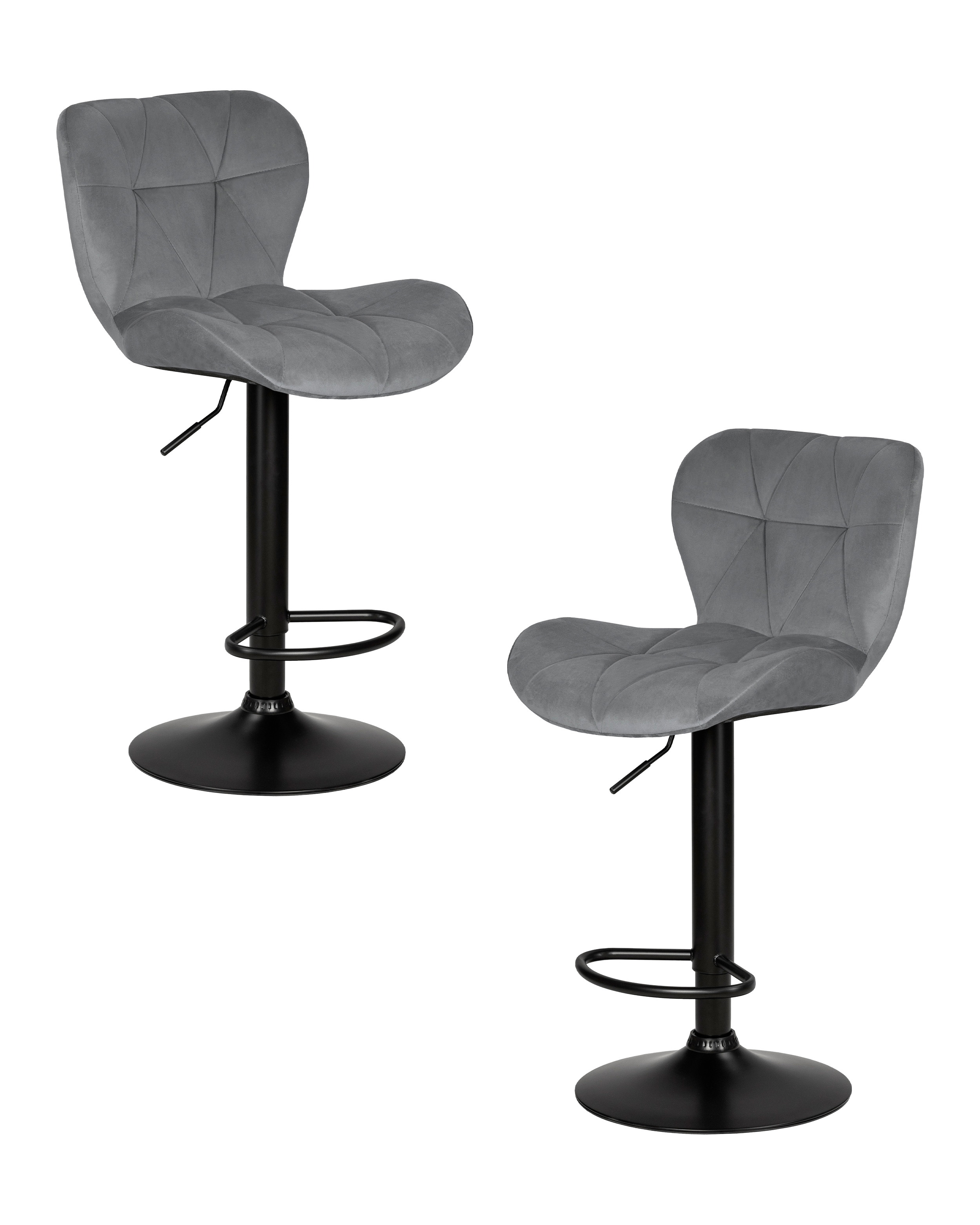 Изображение товара Комплект барных стульев 2 шт Dobrin Barny black lm-5022 46x110x54 см цвет серый