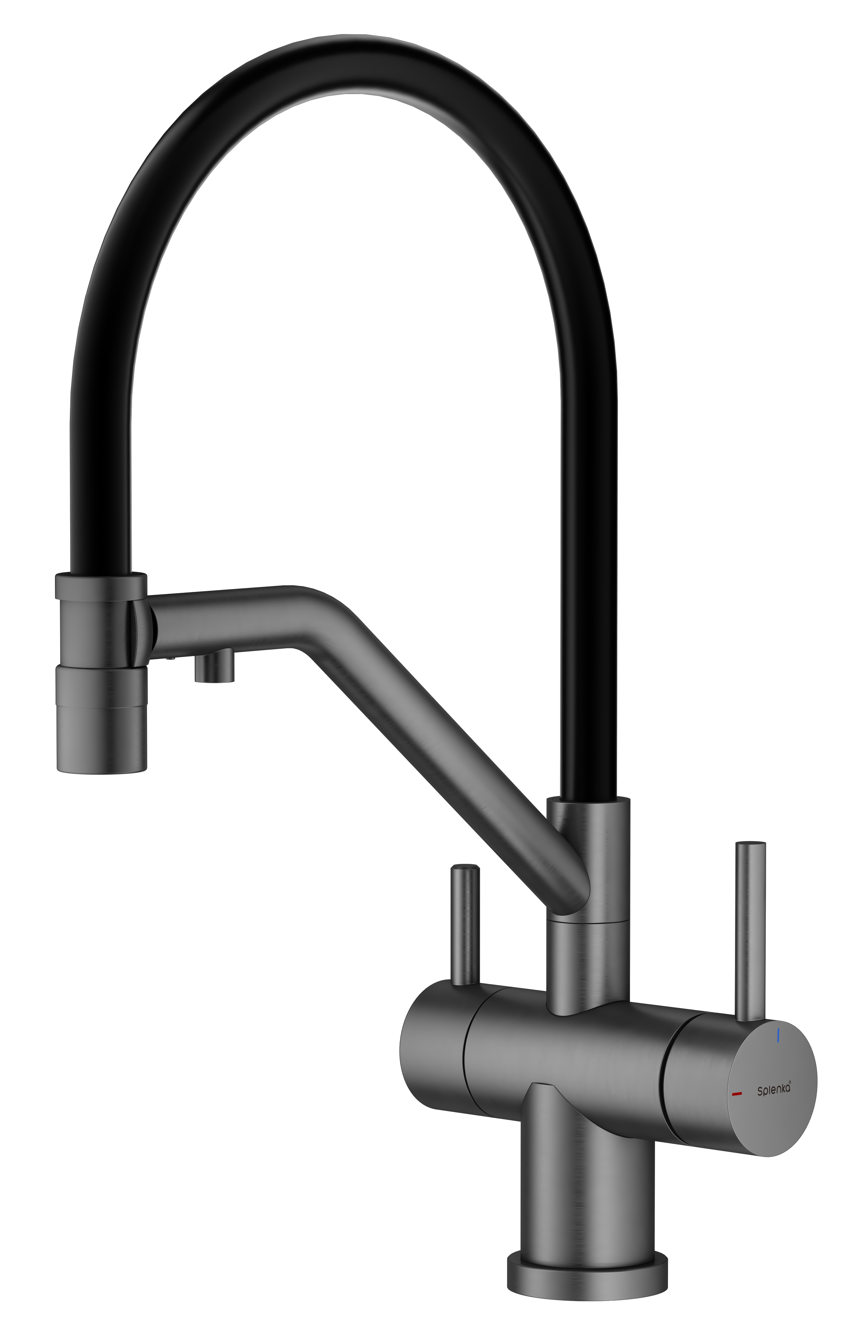 Изображение товара Смеситель для кухни S70 Splenka со съемным изливом и подключением фильтра черный графит