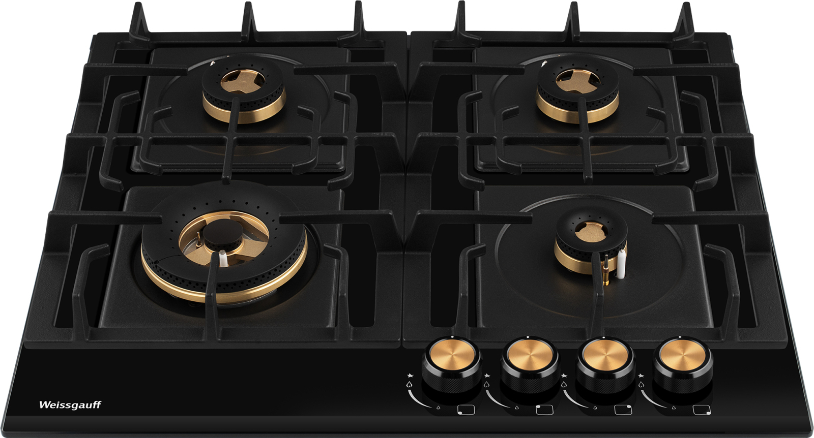 Изображение товара Газовая варочная панель Weissgauff HGG 6445 BL Volcano Burner 60 см черная