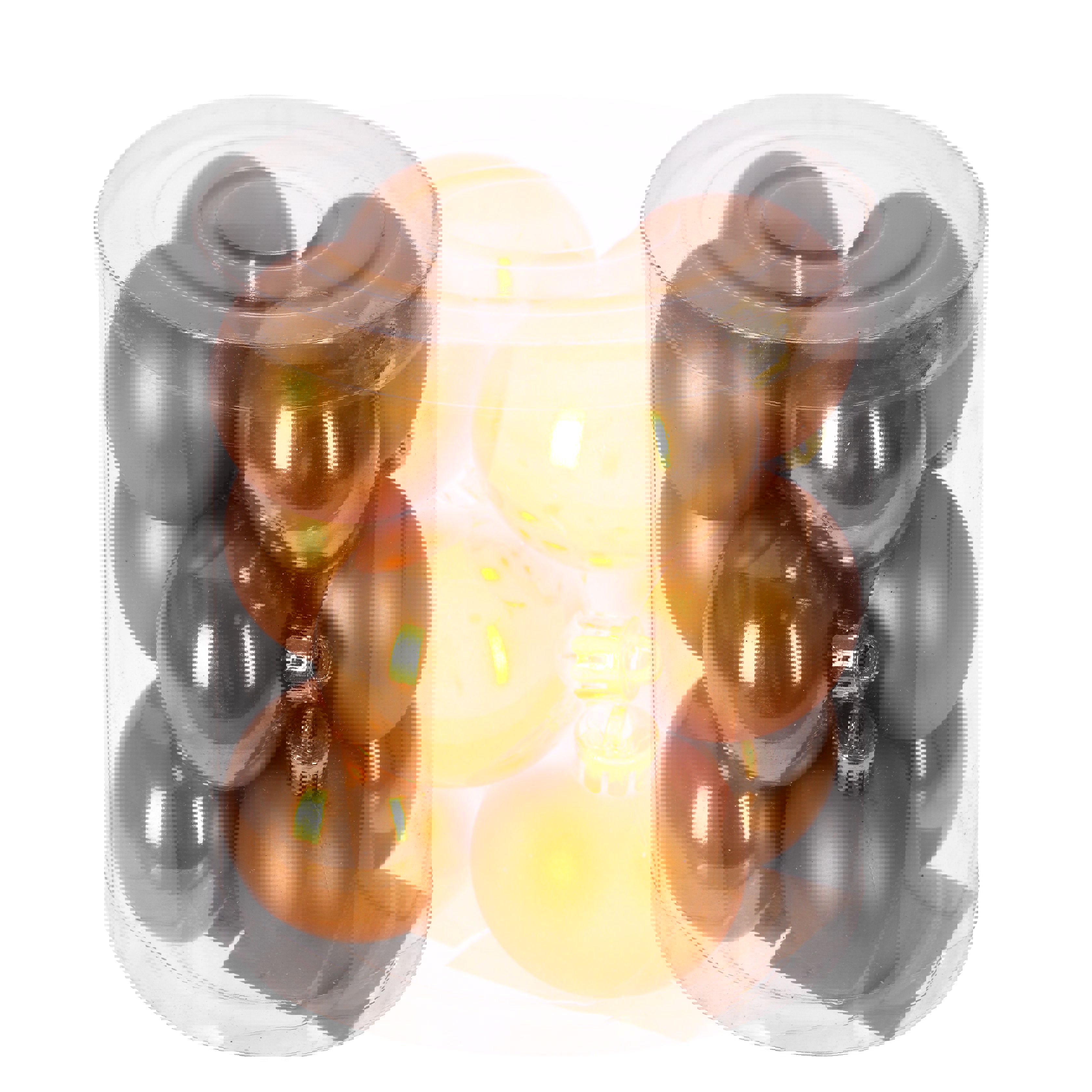 Изображение товара Набор елочных шаров No name 722887 Медовое ассорти 4 см пвх жёлтый / золотой 12 шт