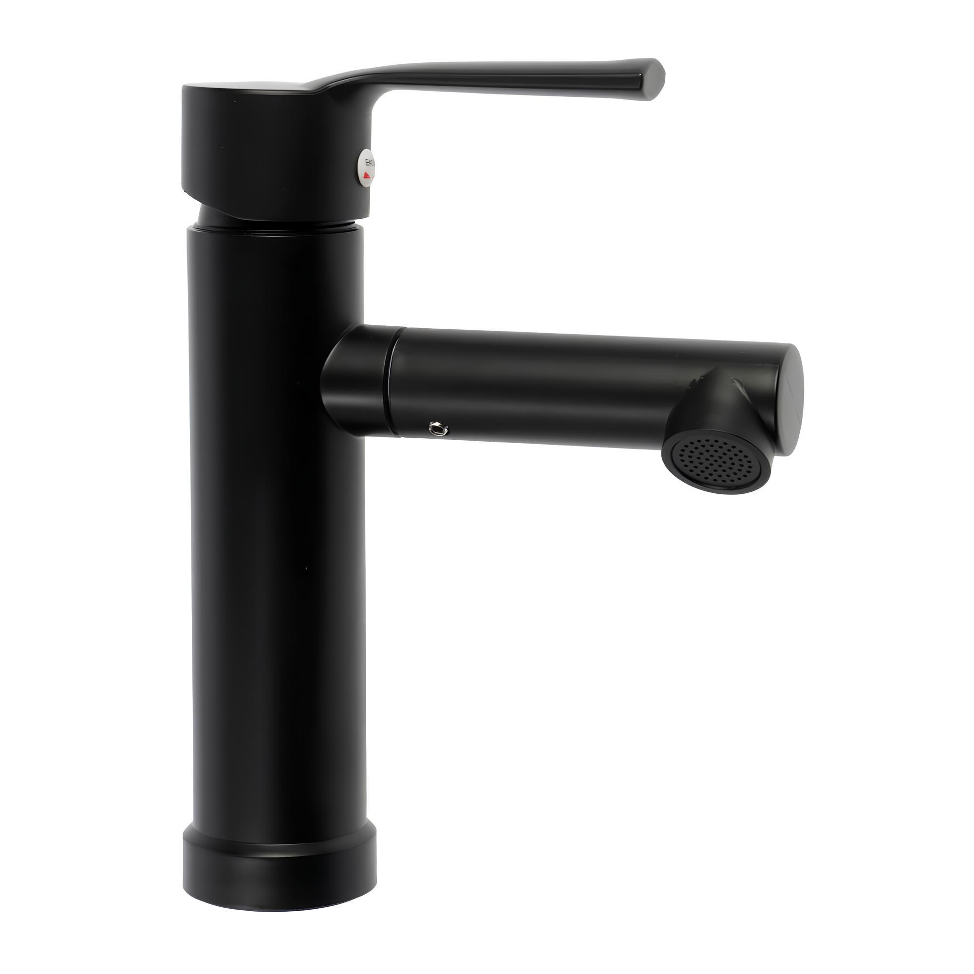 Изображение товара Однорычажный черный смеситель для раковины Zein 9932000 с поворотным изливом ABS