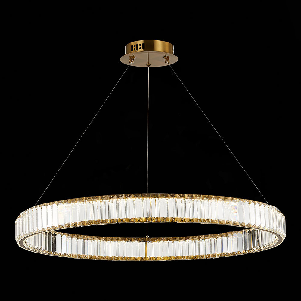 Изображение товара Люстра подвесная светодиодная ST-Luce SL1622.383.01 52W нейтральный белый латунь хрусталь