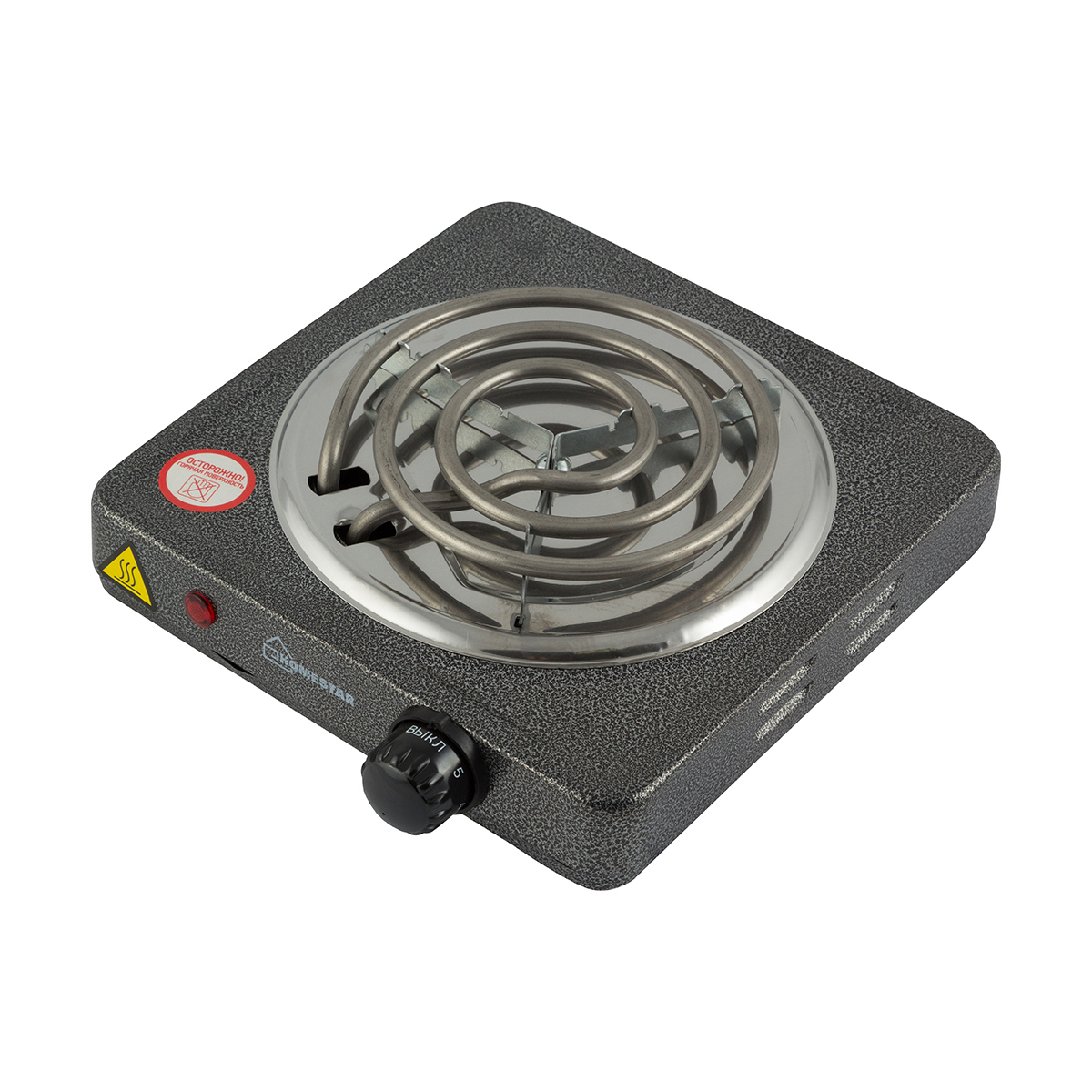 Изображение товара Электрическая настольная плита Homestar 003046 26 см 1 конфорка серый