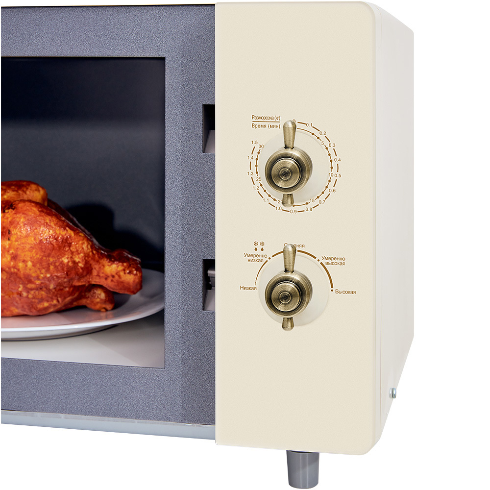 Изображение товара Отдельностоящая микроволновая печь Hiberg Микроволновая печь HIBERG VM-4582 YR 20 л 50.5x33x38 см цвет бежевый