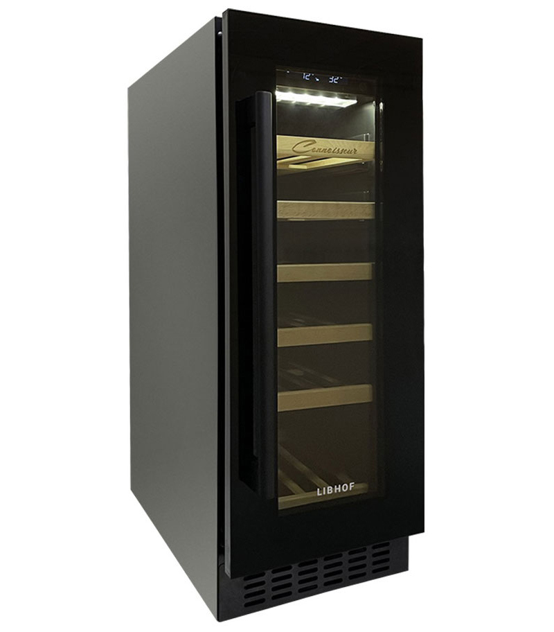 Изображение товара Встраиваемый винный шкаф LIBHOF CX-19 черный на 19 бутылок с сенсорным управлением