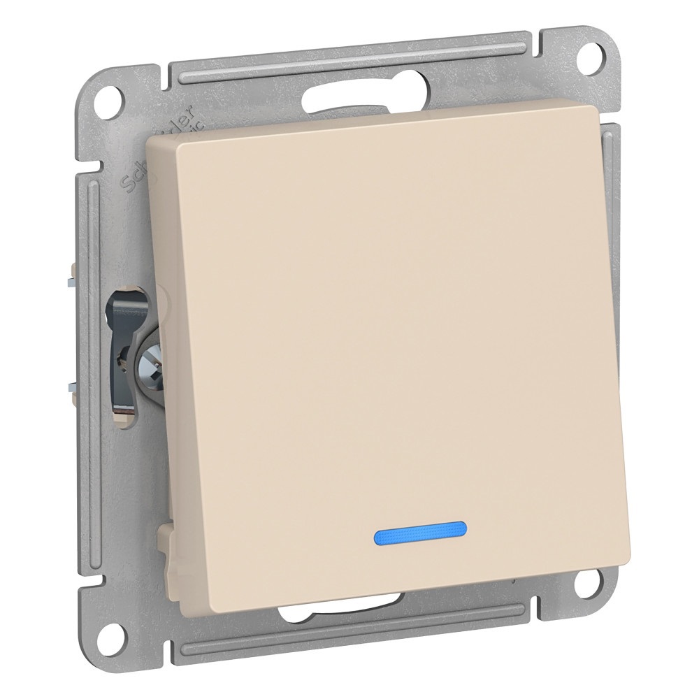 Изображение товара Выключатель проходной встраиваемый Systeme electric AtlasDesign ATN000263 1 клавиша с подсветкой цвет бежевый 1 шт