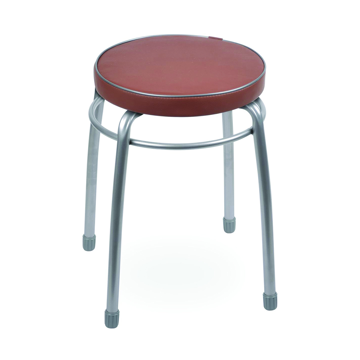 Изображение товара Табурет Nika фабрик с мягким сиденьем, диаметр 32 см, коричневый