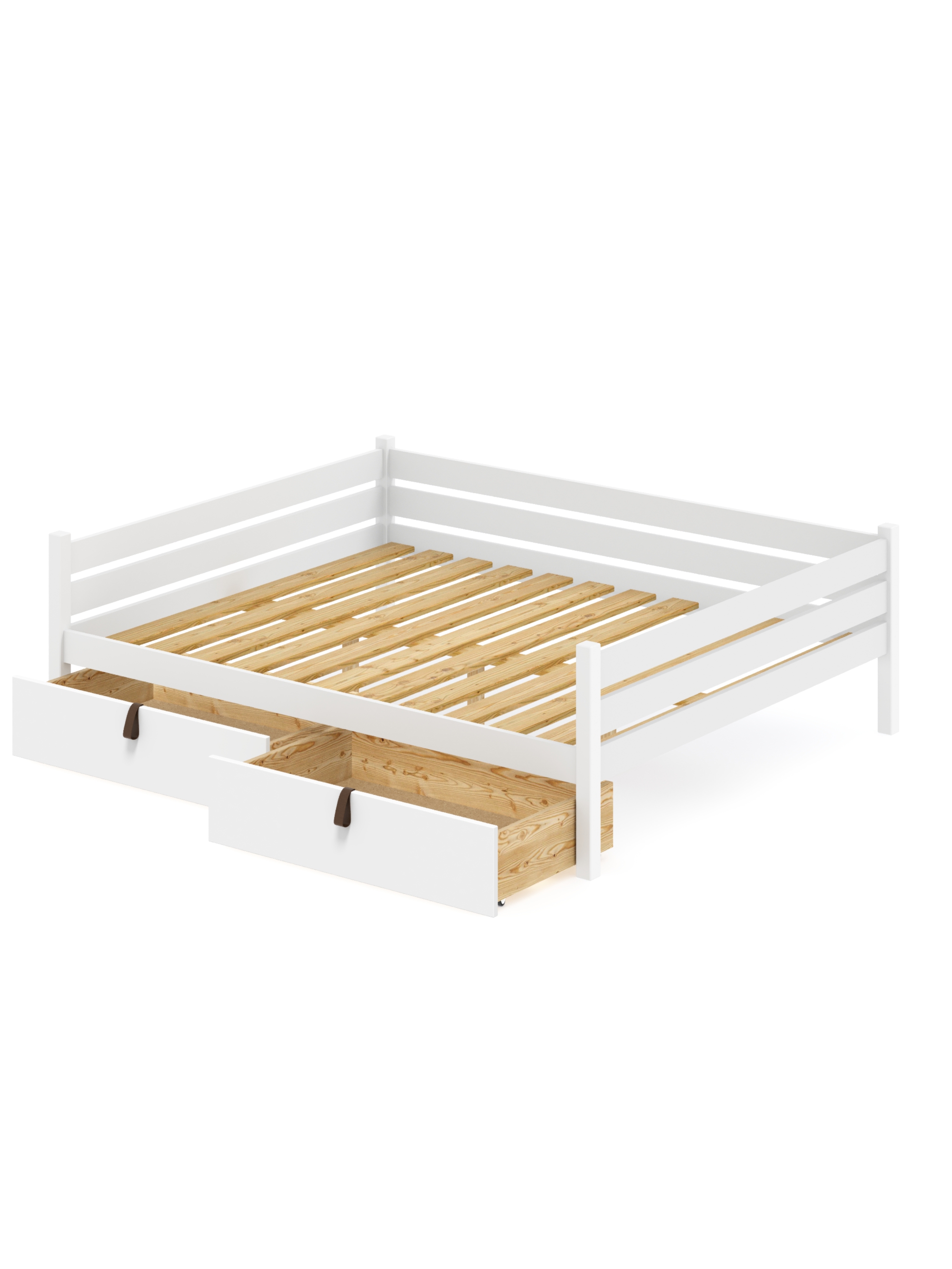 Изображение товара Кровать Solarius Tahta160-200bel-2yash 170 x 63 x 210 см сосна цвет белый