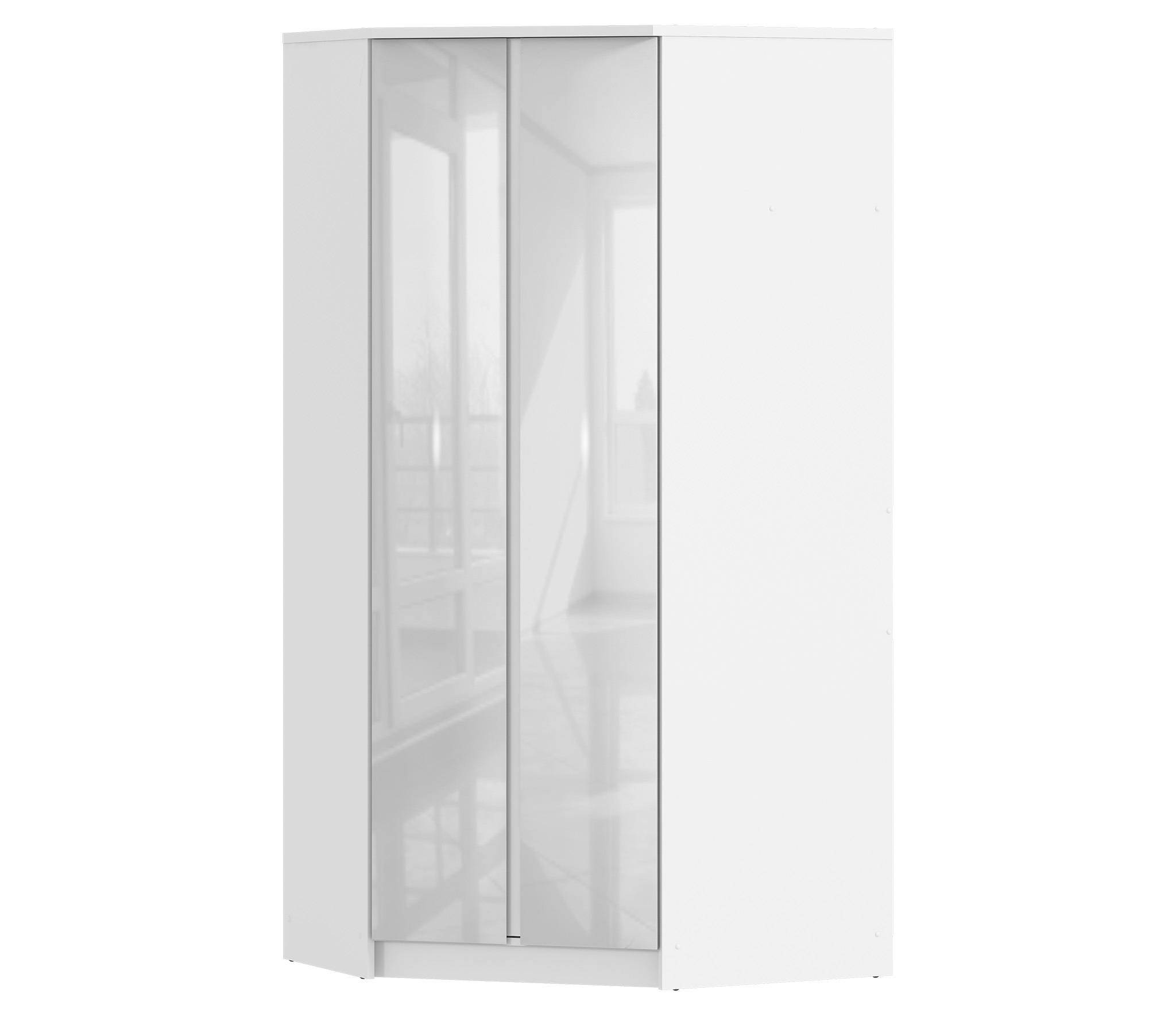 Изображение товара Угловой шкаф Столплит со штангой и полкой 101x200x87 см ДСП цвет белый