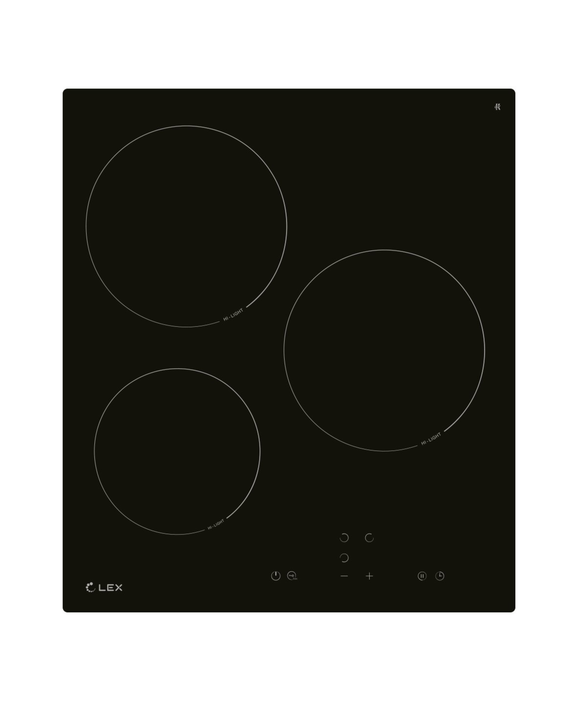 Изображение товара Электрическая варочная панель Lex EVH 430B BL 45 см 3 конфорки цвет черный