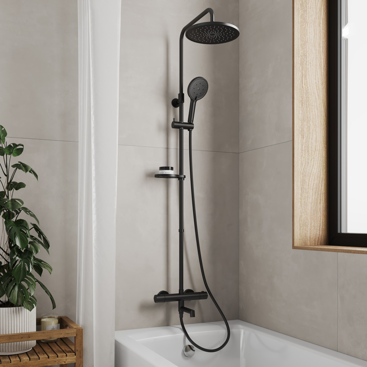 Изображение товара Удлинитель штанги для душевой системы Milardo Ideal Spa ILS30BRM38 круглый черный матовый