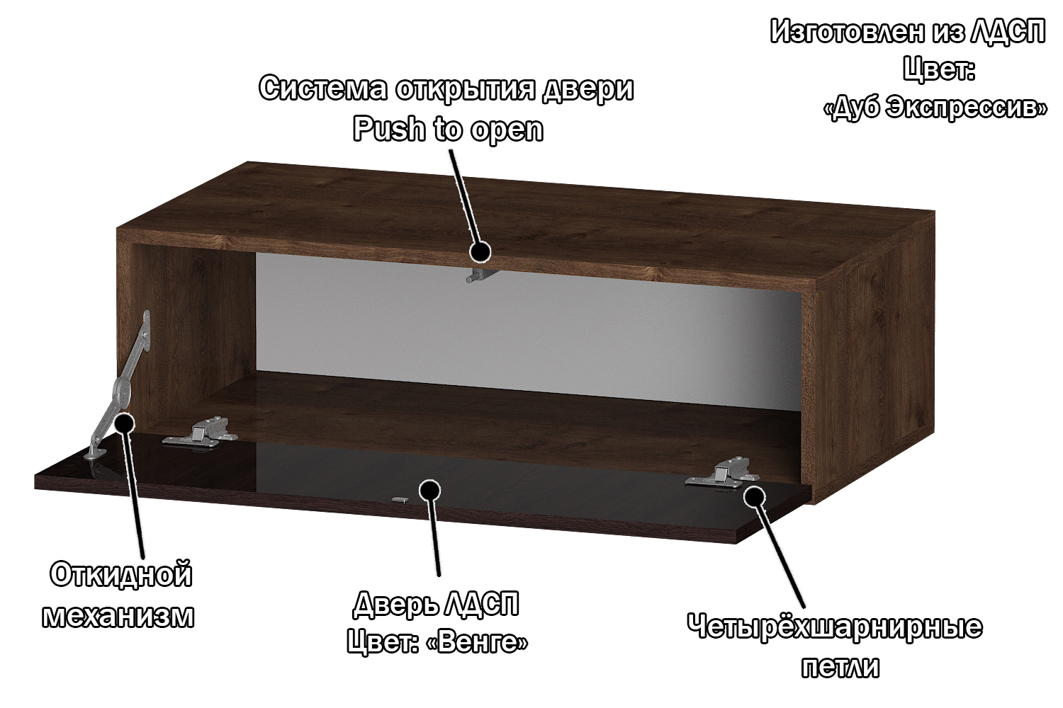Изображение товара Полка Furnistyle 11854 81x25x42 см ЛДСП цвет венге, дуб коричневый табак Изображение товара Полка Furnistyle 11854 81x25x42 см ЛДСП цвет венге, дуб коричневый табак