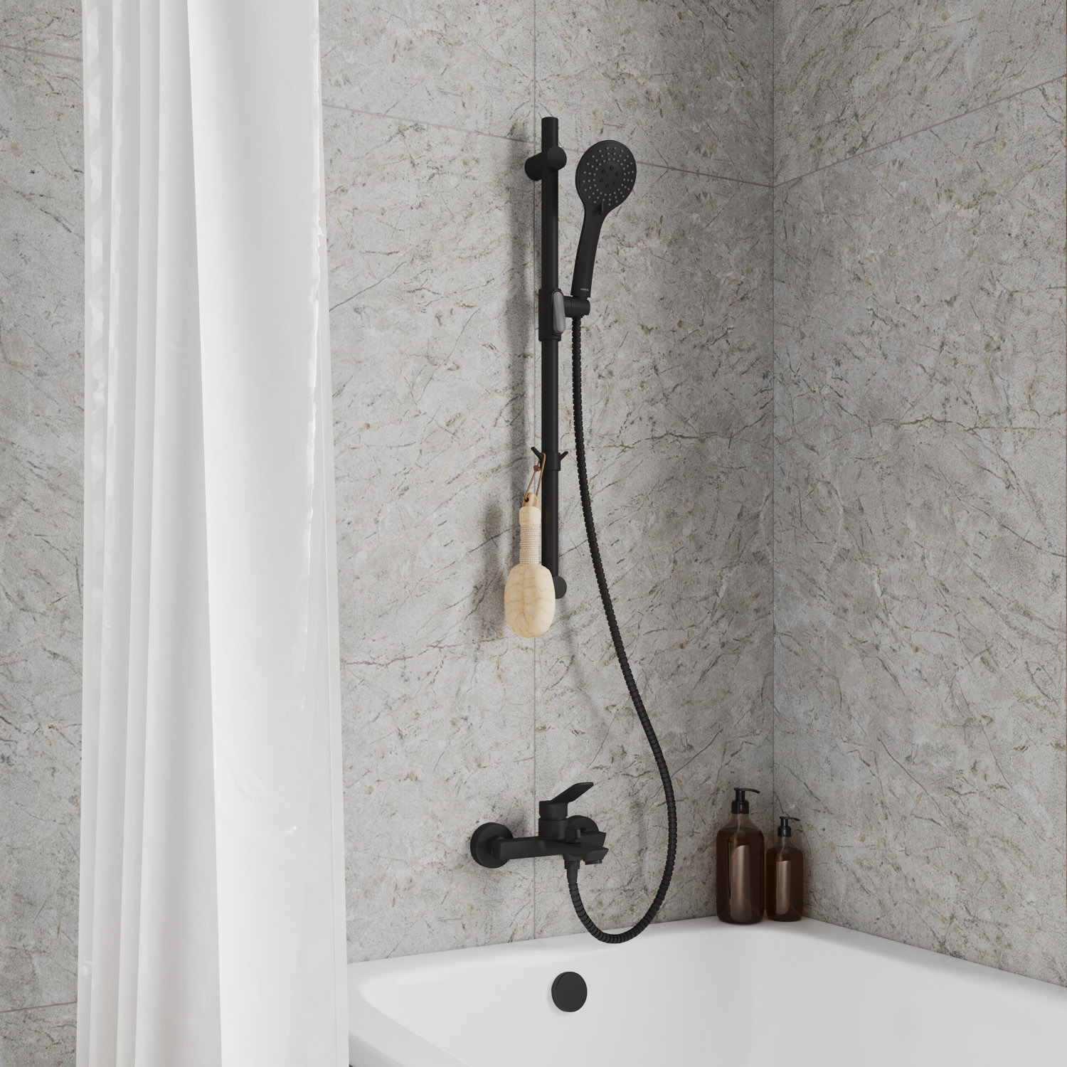 Изображение товара Стойка для душа Milardo Ideal Spa ILS70B0M17 черная матовая регулируемая